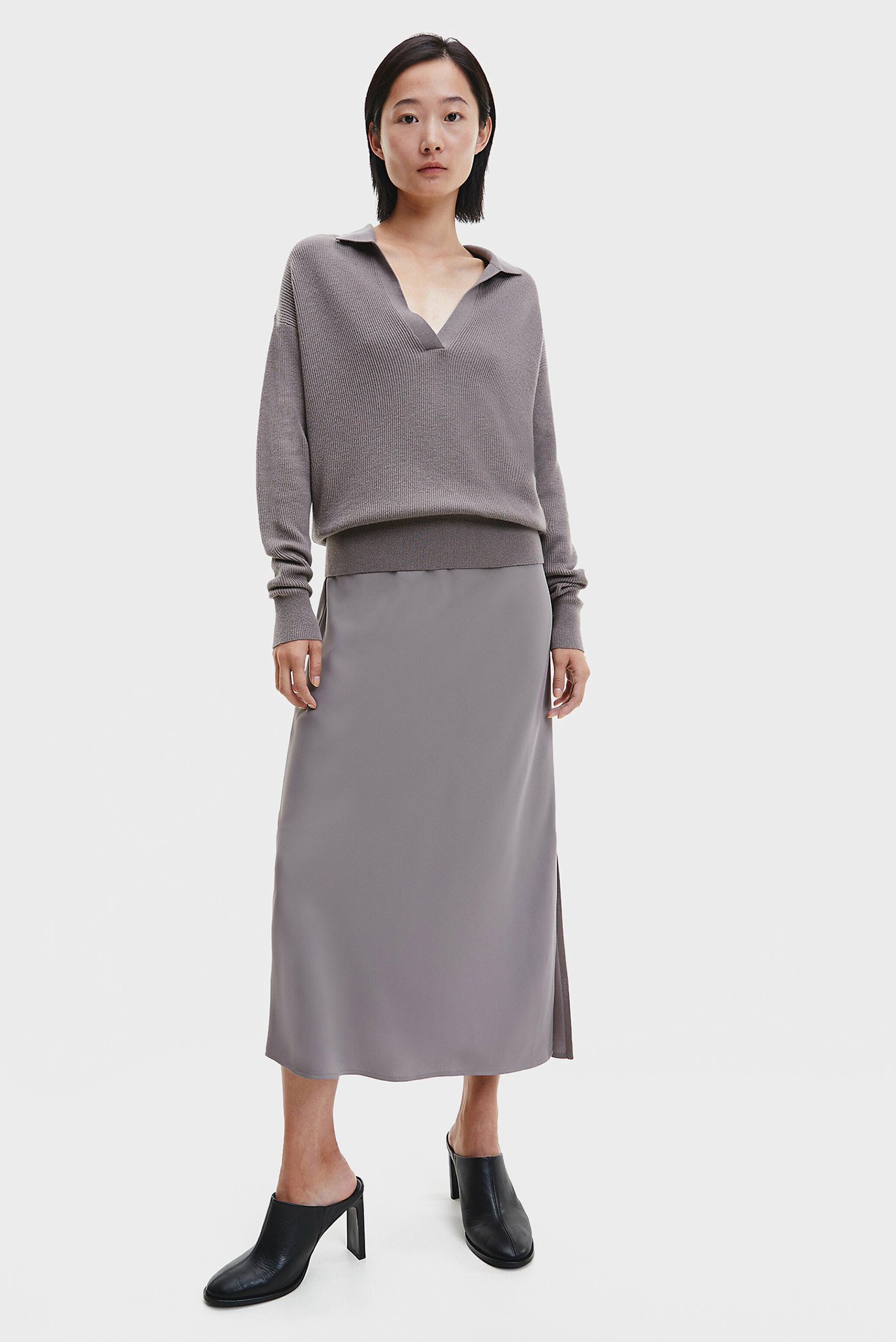 Свитер RIB OPEN NECK SWEATERCalvin Klein Свитер RIB OPEN NECK SWEATER 8