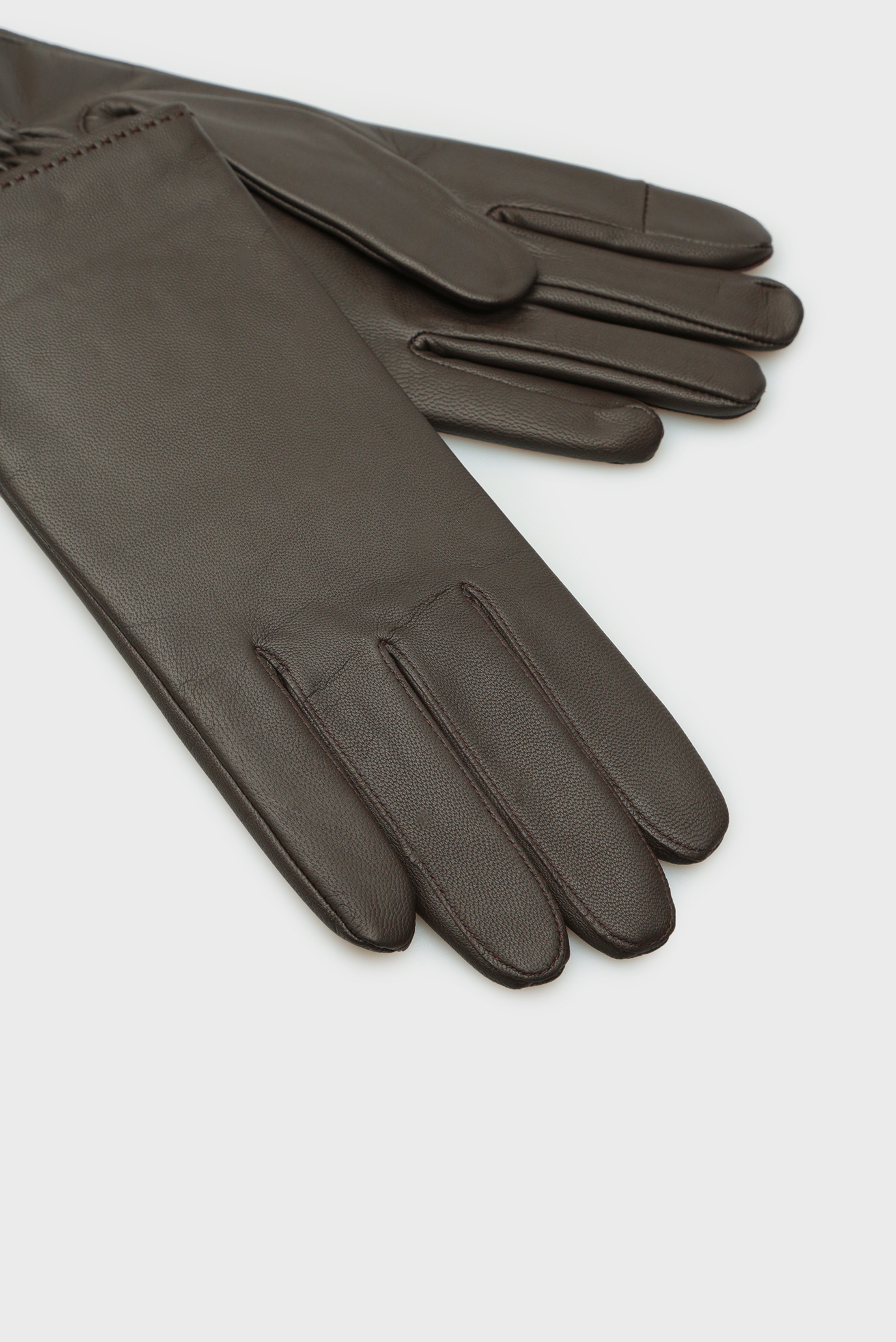 Мужские темно-коричневые кожаные перчатки 2