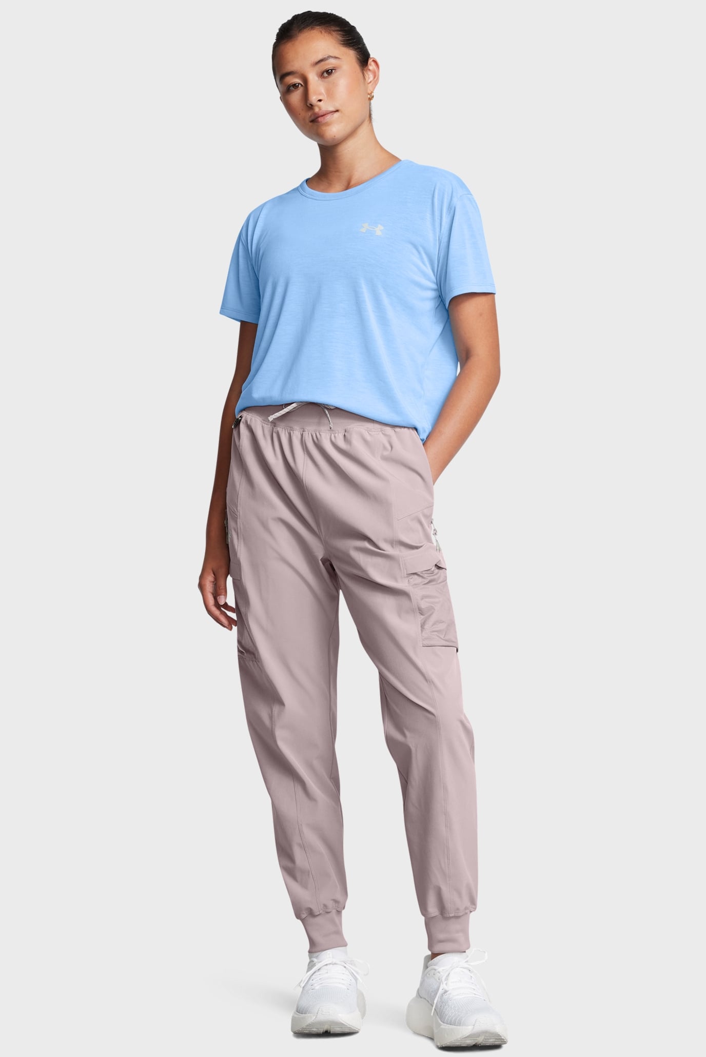 Женские серые спортивные брюки UA Trail Run Pants 2