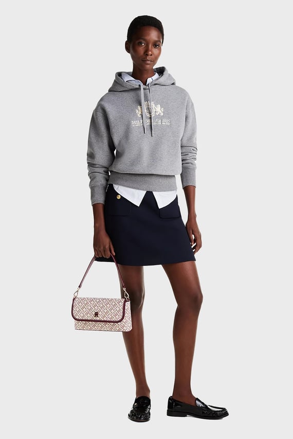 Женское серое худи REG VARSITY HOODIE