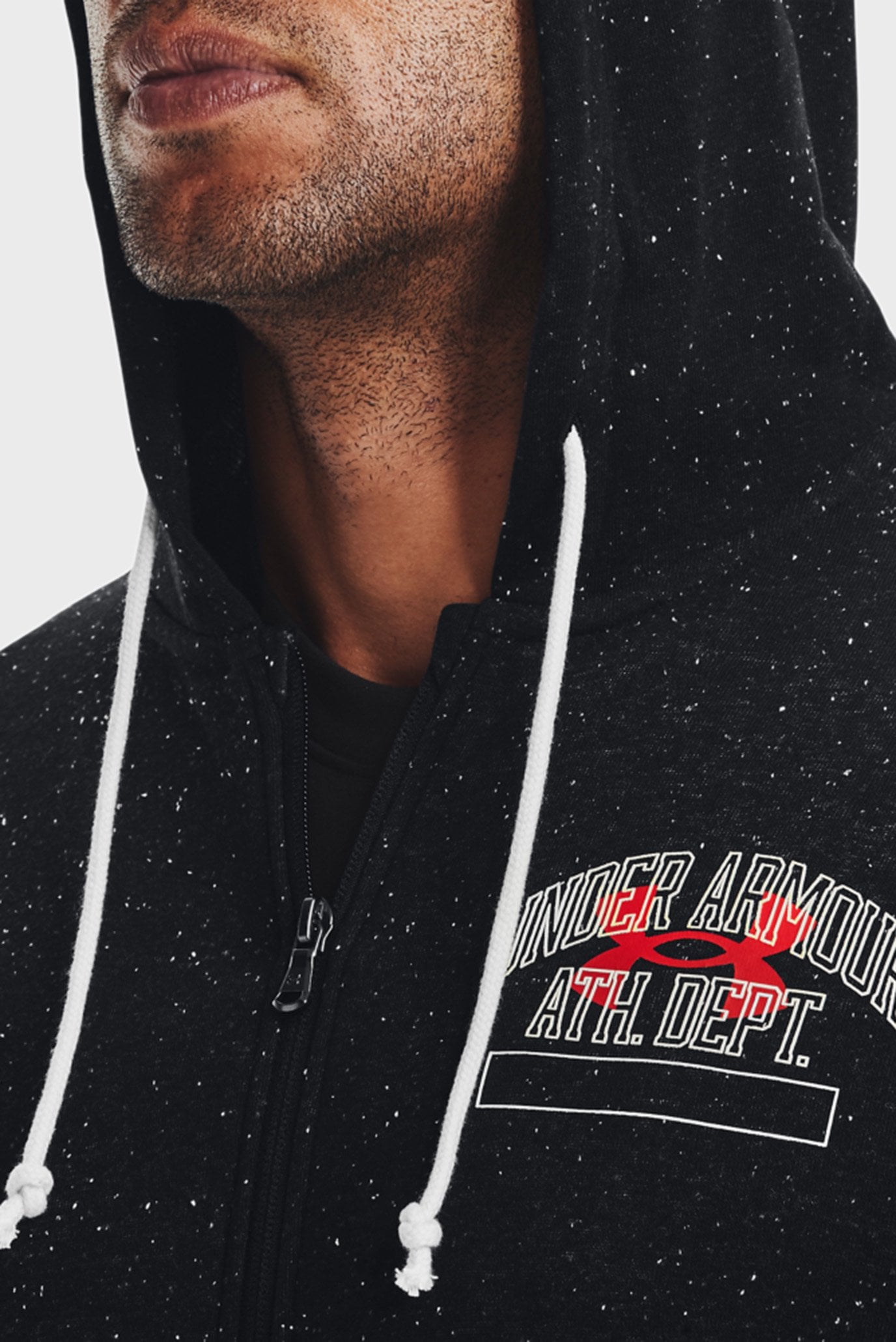 Мужское черное худи UA Rival Try Athlc Dep FZ HD 2