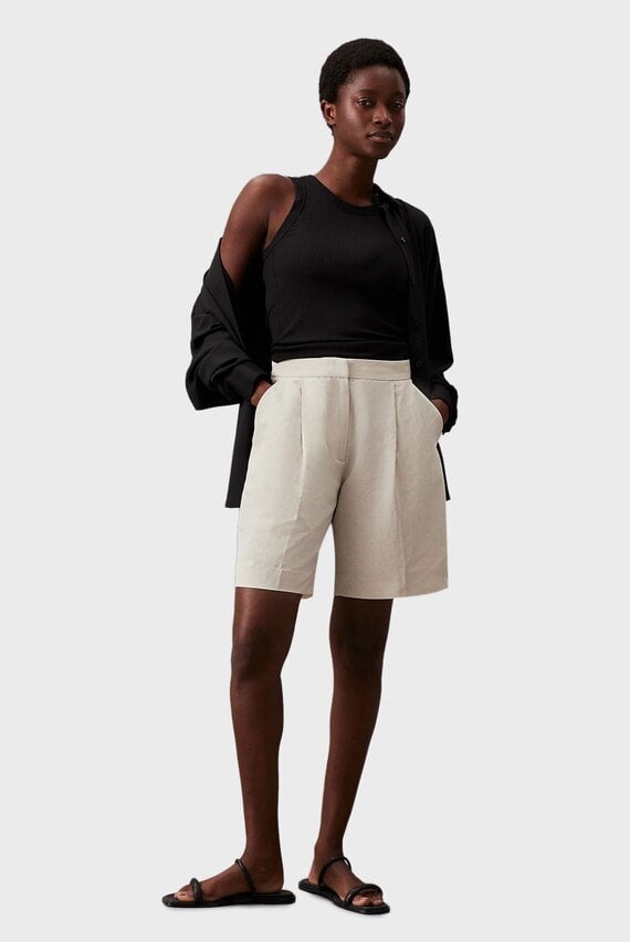 Шорты/LINEN TAILORED SHORTS
