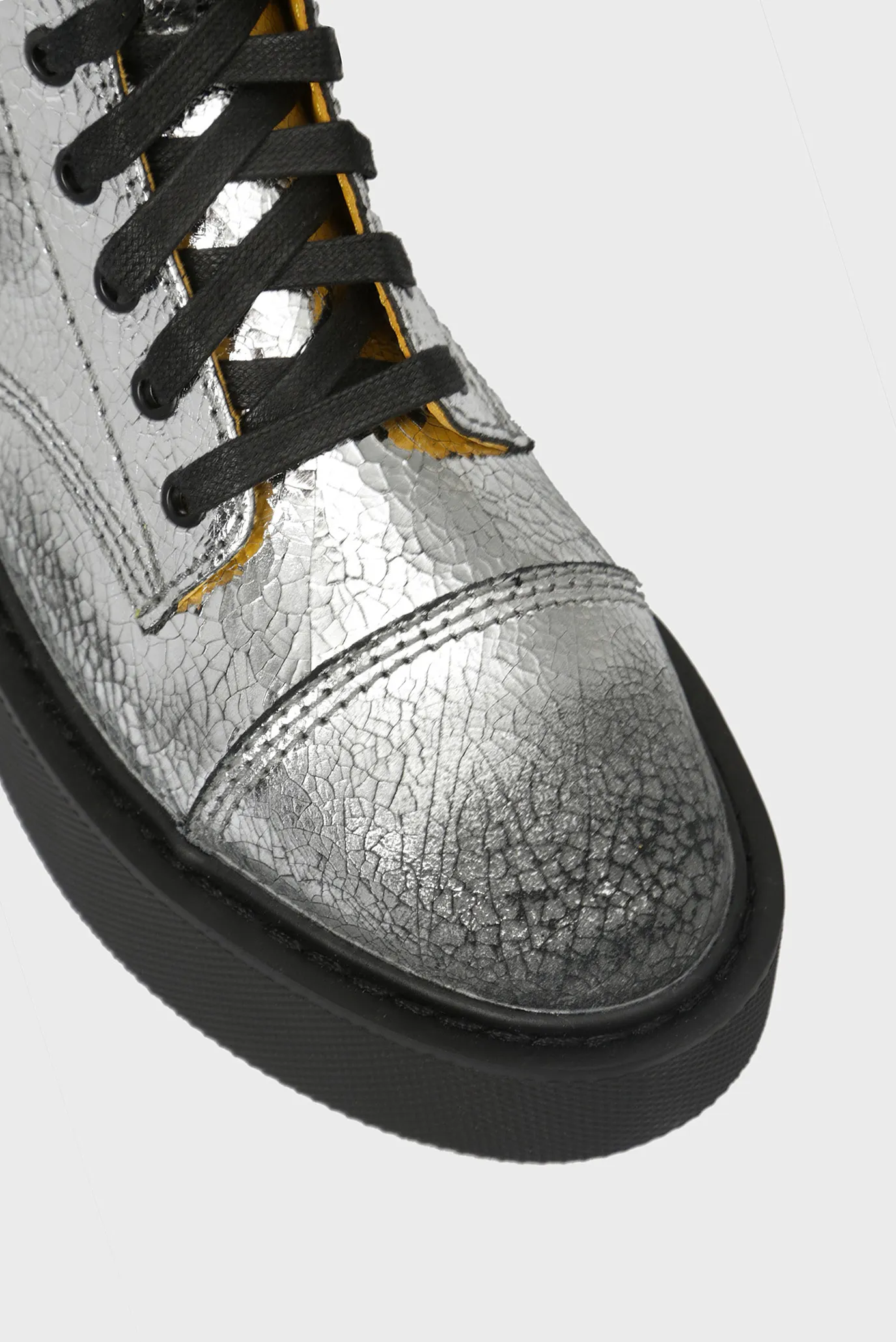 Женские серебристые кожаные ботинки CAGE 10