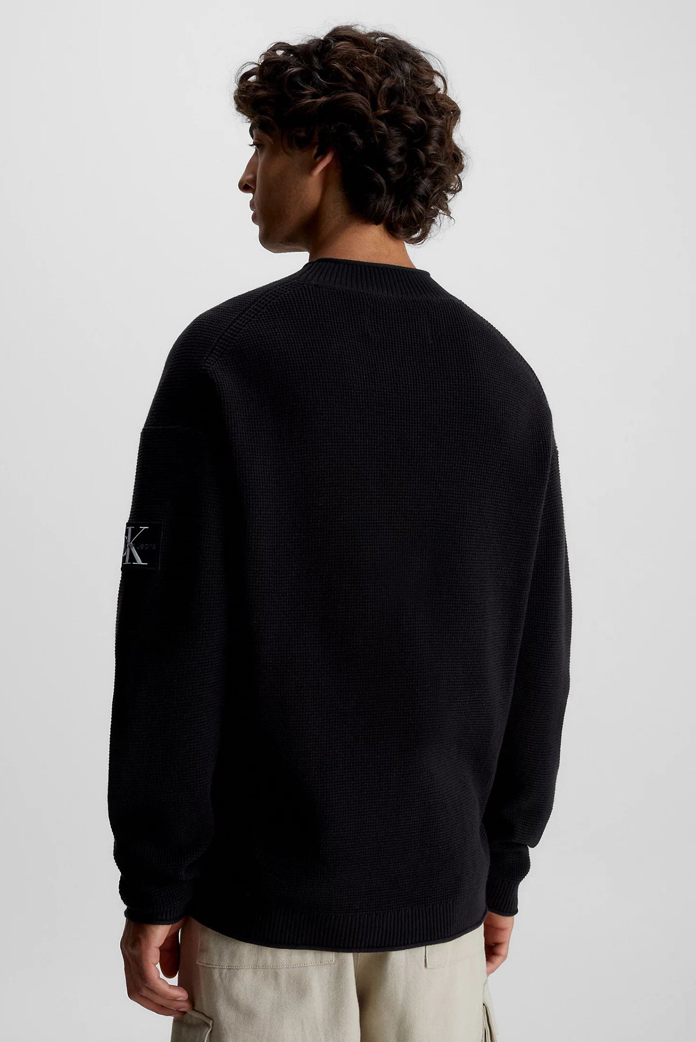 Мужской черный джемпер BADGE RELAXED SWEATER 3