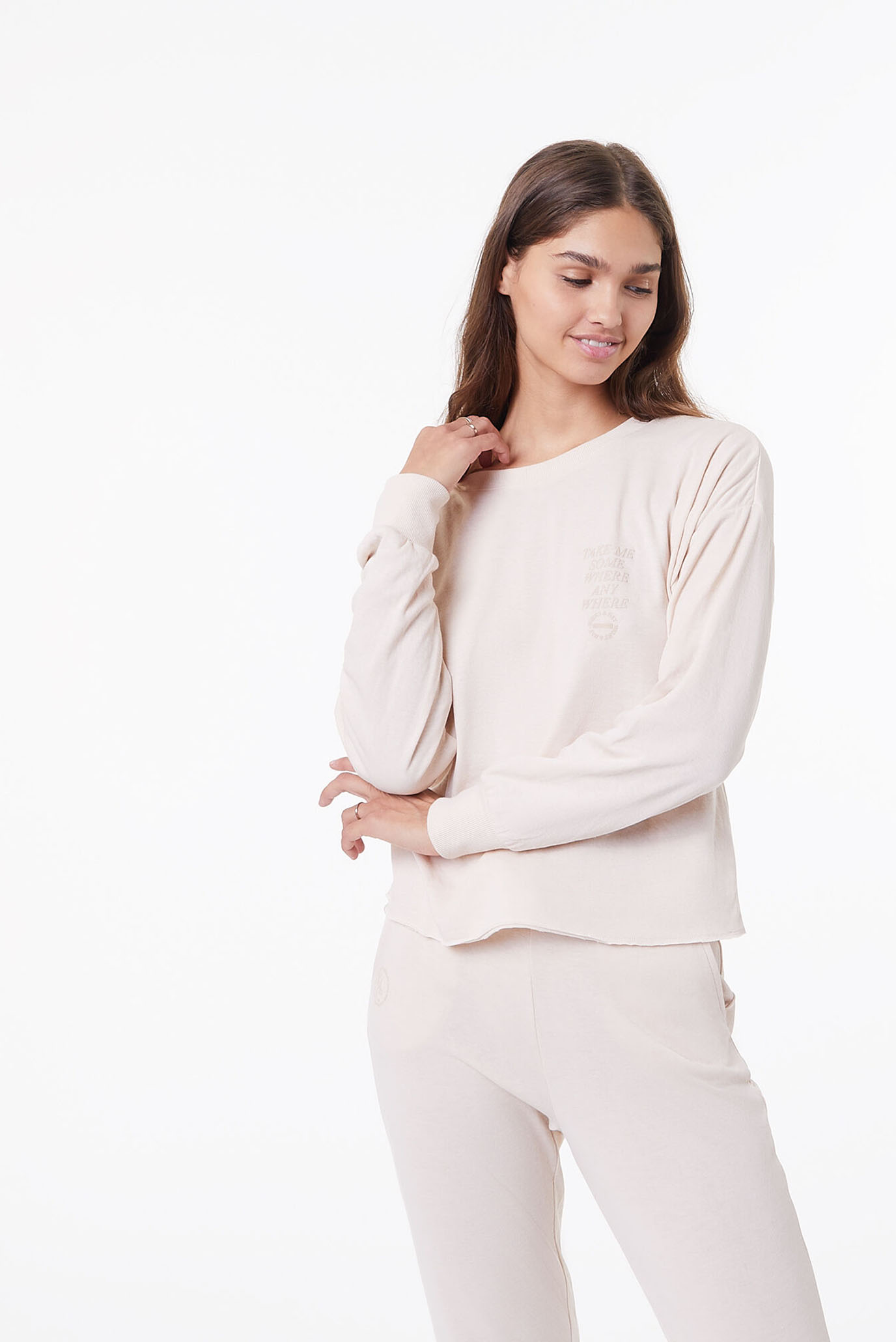 Женский пудровый лонгслив SAEL 3