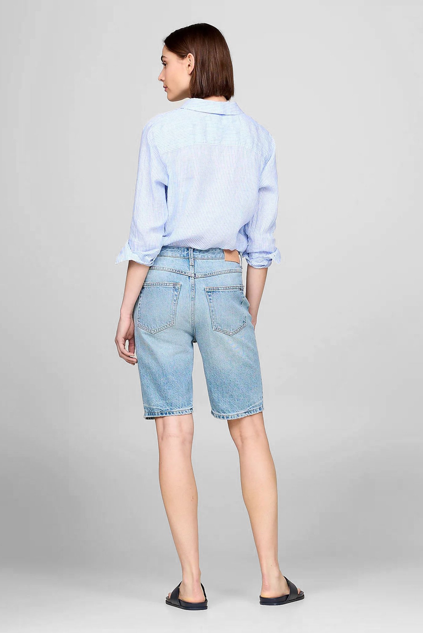 Женские голубые джинсовые шорты DNM SLIM SHORT HW ASH WRN 2