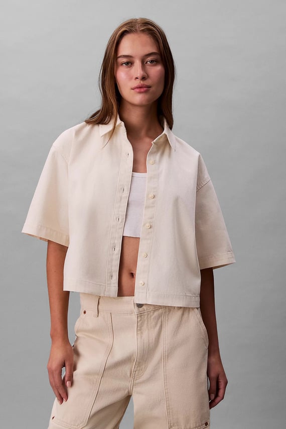 Рубашка SS DENIM SHIRT CHALK WHITE
