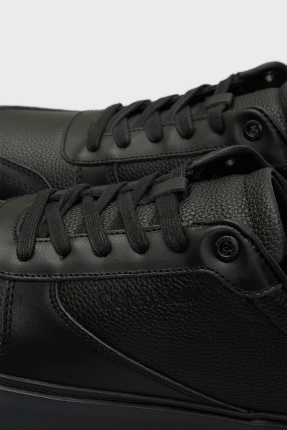 Мужские черные кожаные сникерсы LOW TOP LACE UP BSKT LTH