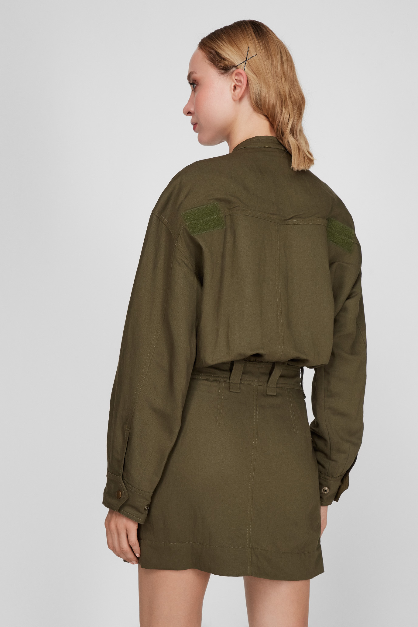 Женское зеленое льняное платье D-ANGELICADiesel Женское зеленое льняное платье D-ANGELICA 6