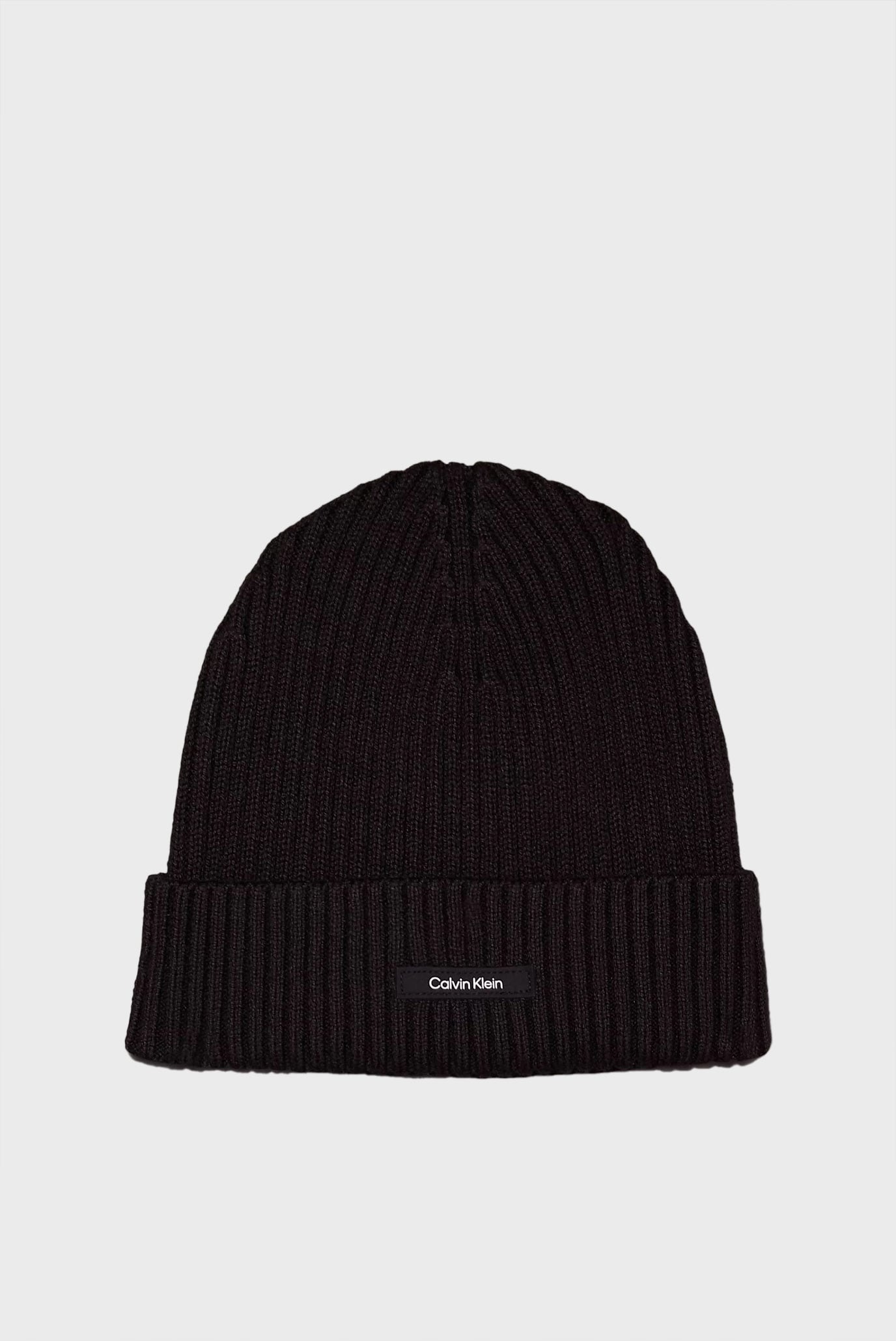 Мужская черная шапка CLASSIC COTTON RIB BEANIE 1