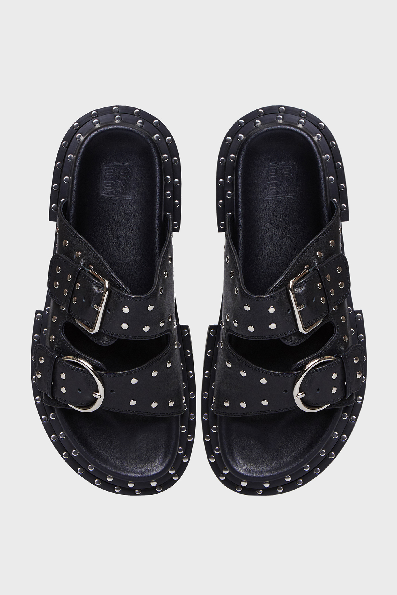 Женские черные кожаные слайдеры Agnessa 9