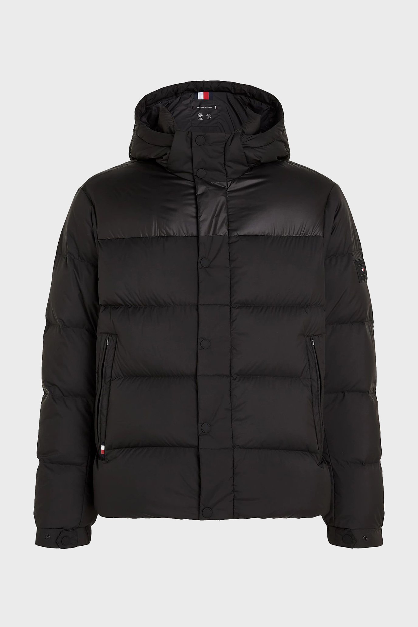 Мужской черный пуховик MIX DOWN HOODED PUFFER JACKET 6