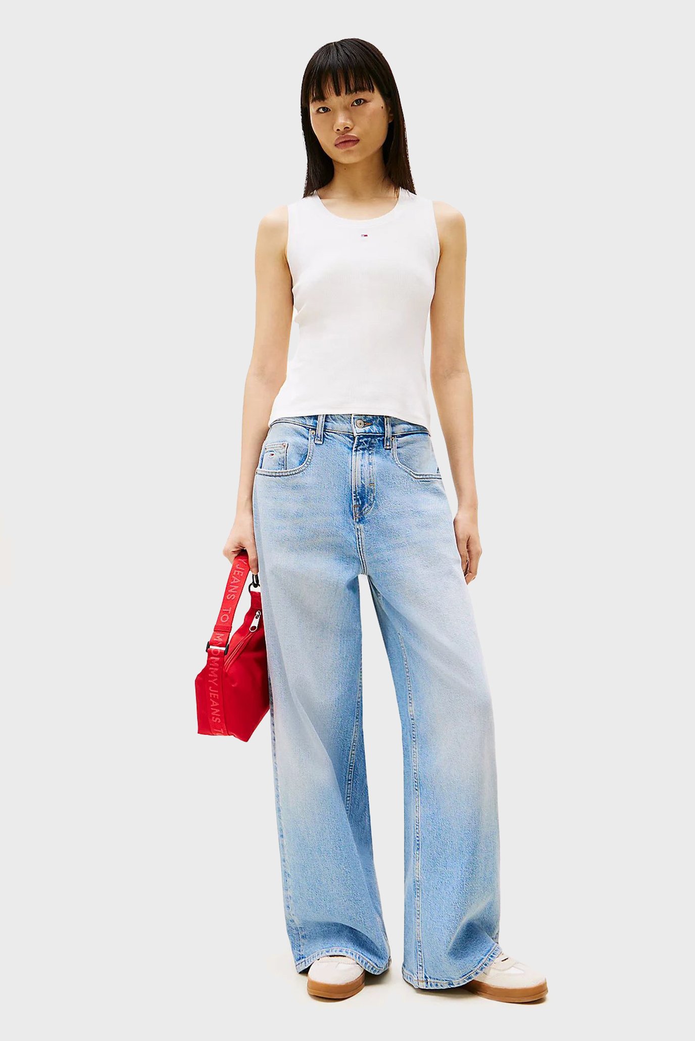 Женская белая майка ESSENTIAL RIB TANK EXTTommy Jeans Женская белая майка ESSENTIAL RIB TANK EXT 2