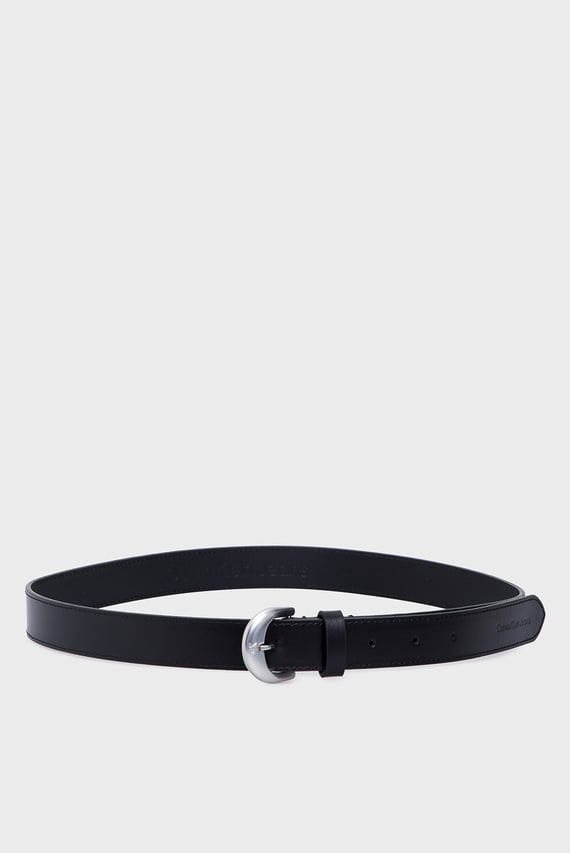 Женский черный кожаный ремень CLASSIC ROUND LTHR BELT 25MM