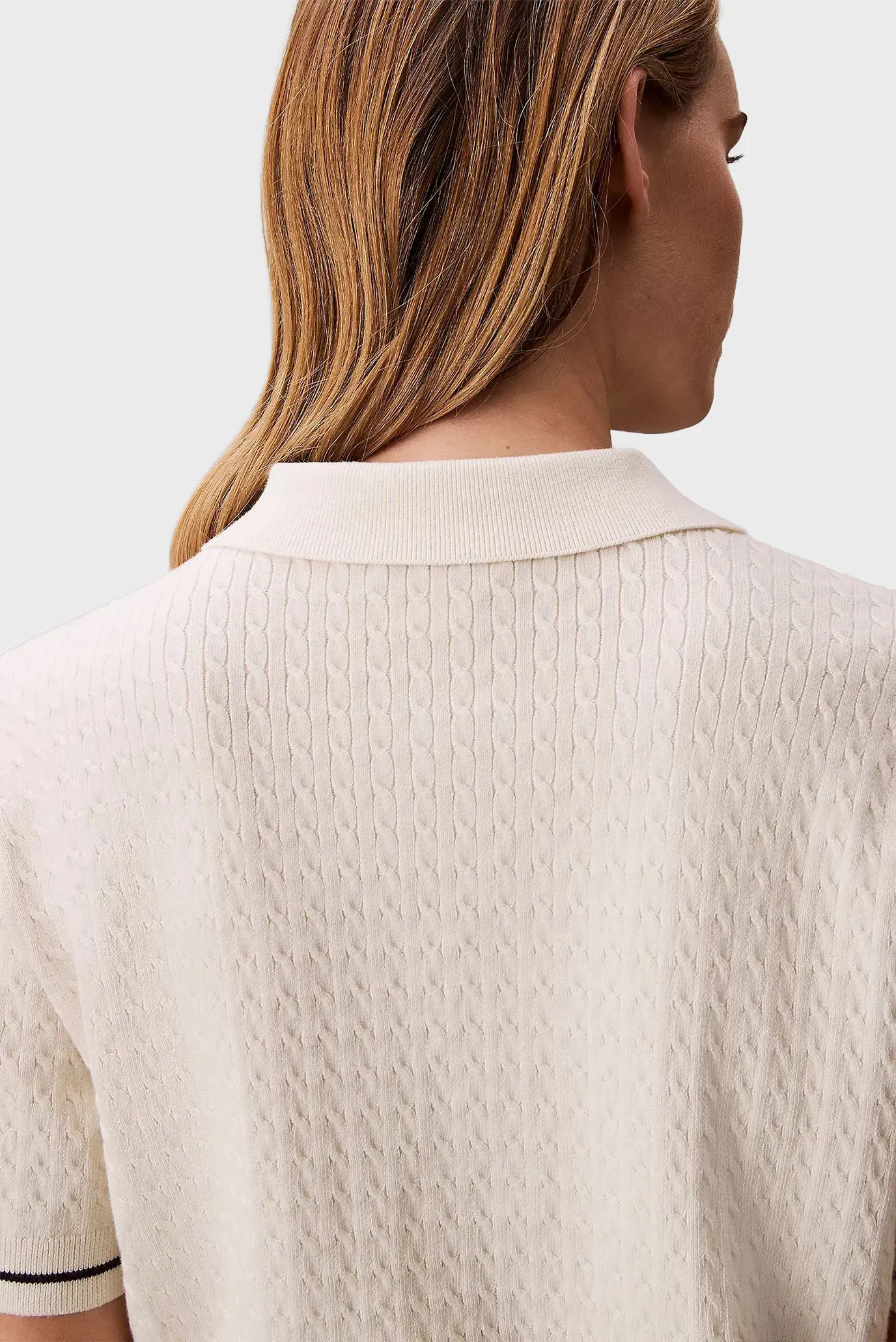 Поло SS WOVEN LABEL CROPPED CABLE SWE 5