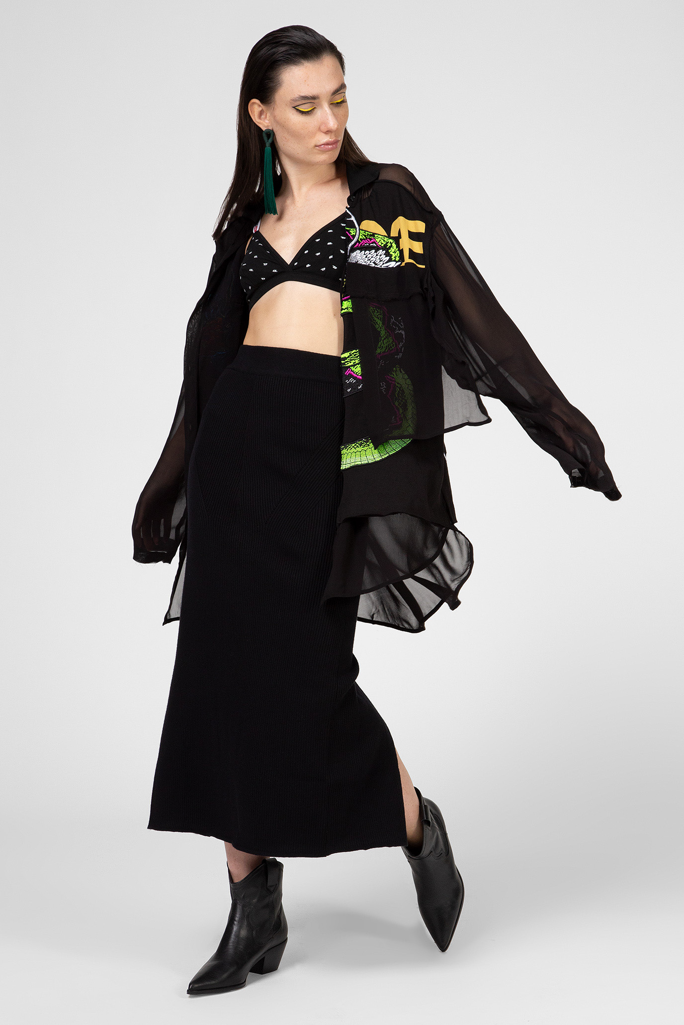 Женская черная юбка M-CLOCK GONNA 7