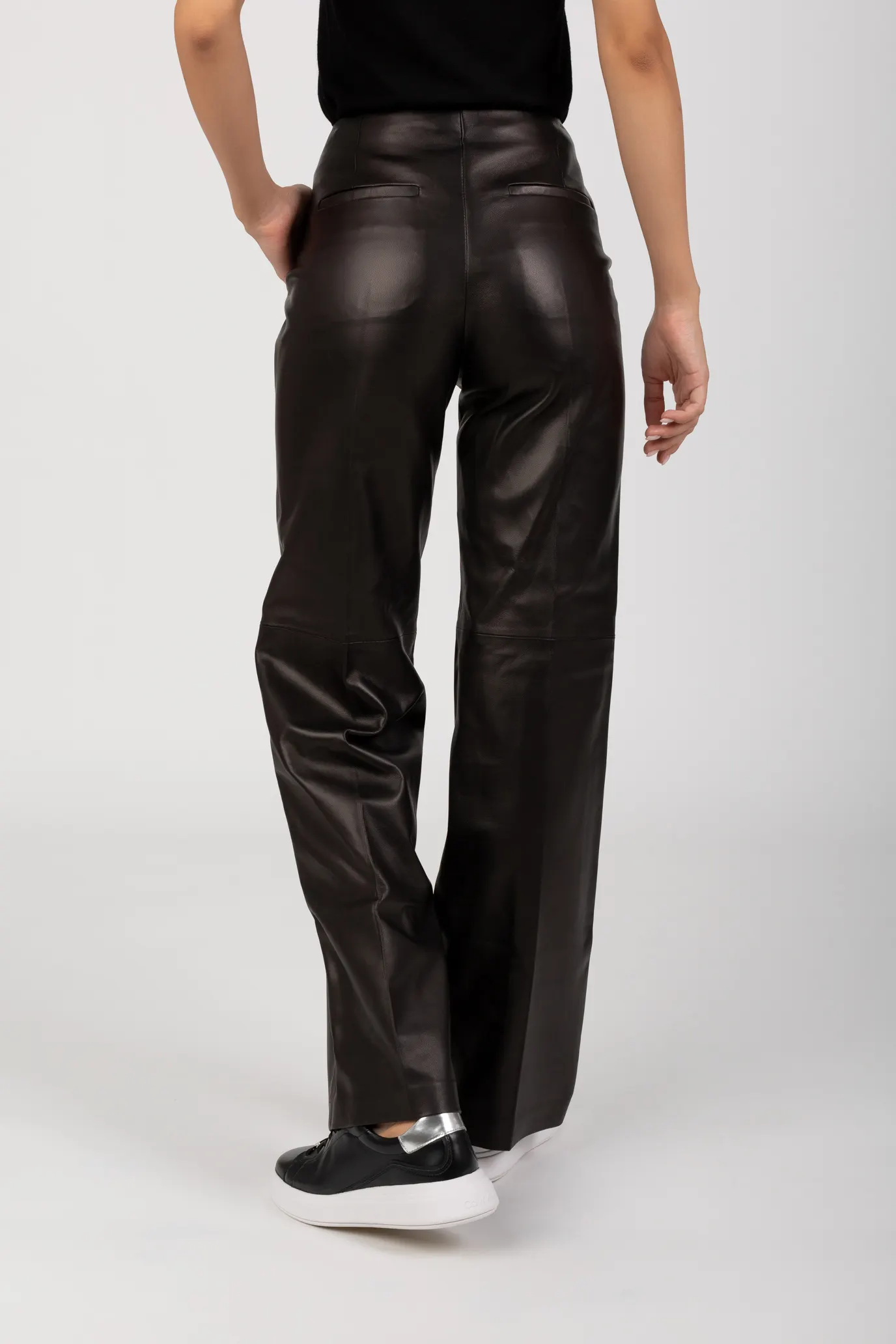 Штаны LEATHER WIDE LEG PANT 3