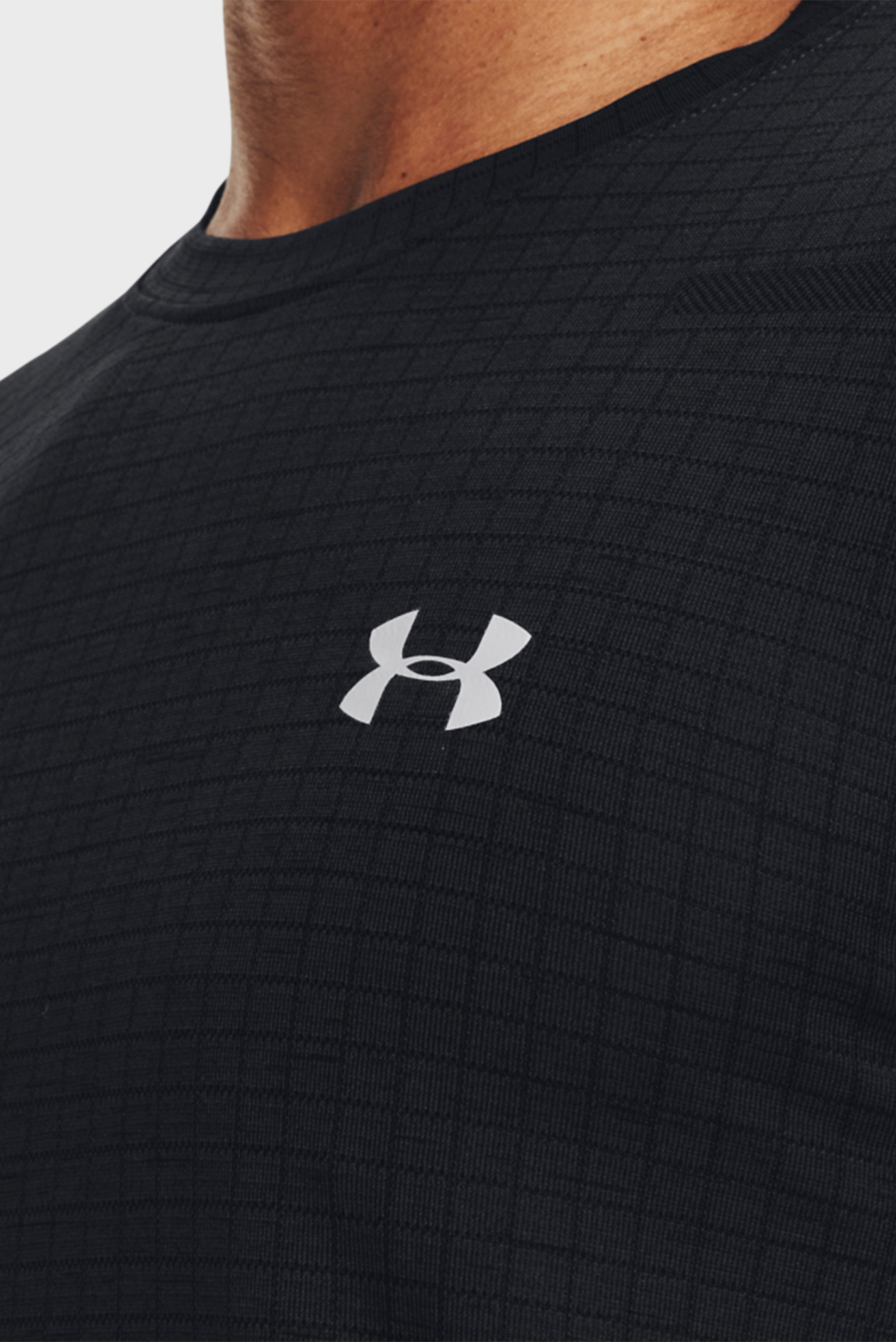 Мужская черная футболка в клетку UA Seamless Grid SS 10