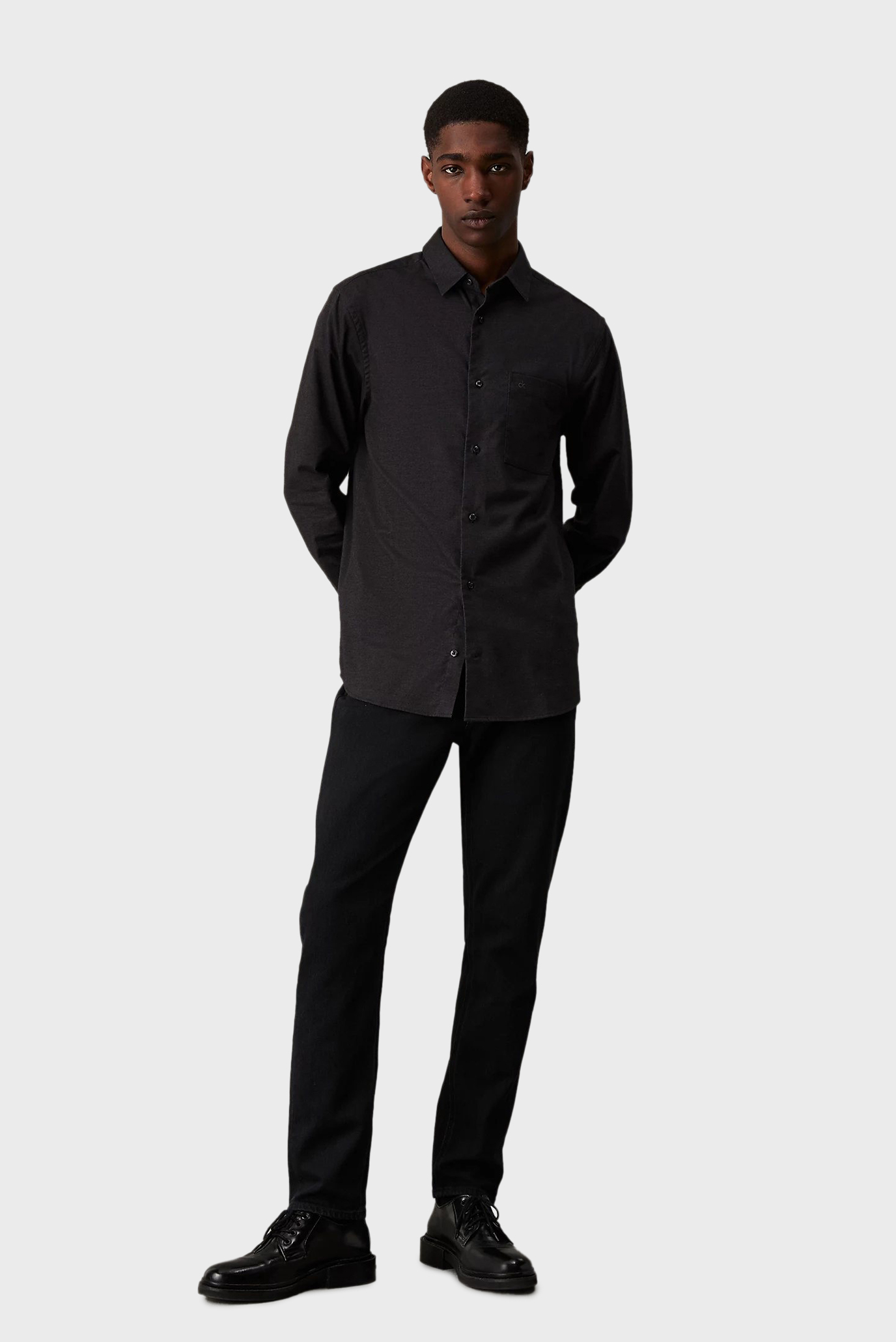 Мужская темно-серая рубашка FLANNEL SOLID 2