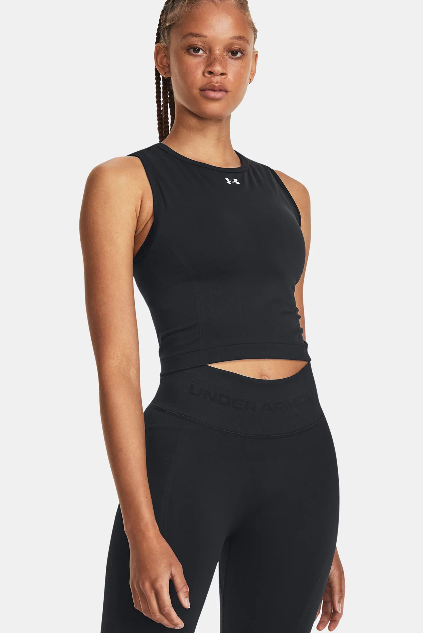 Женский черный топ UA Train Seamless Tank 1