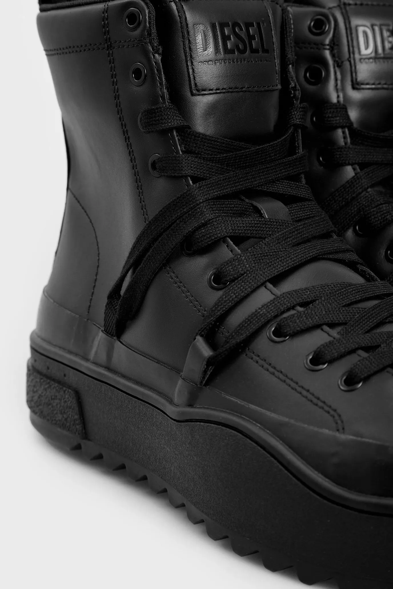 Мужские черные кожаные хайтопы 2