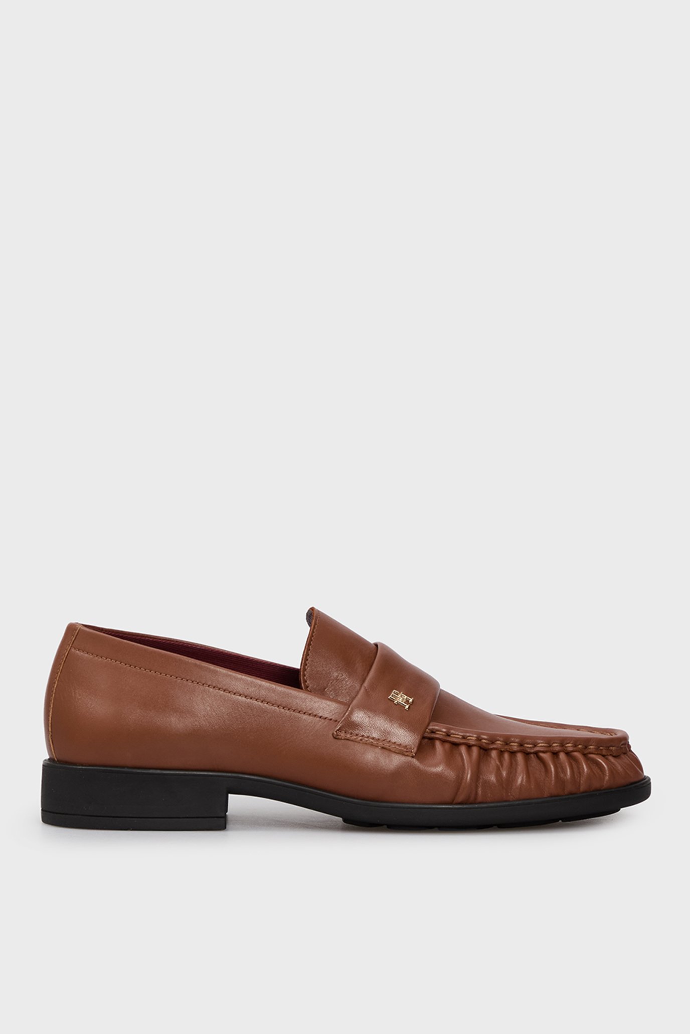 Женские коричневые кожаные лоферы LOAFER SOFT NAPPA PLEATED TOE 1