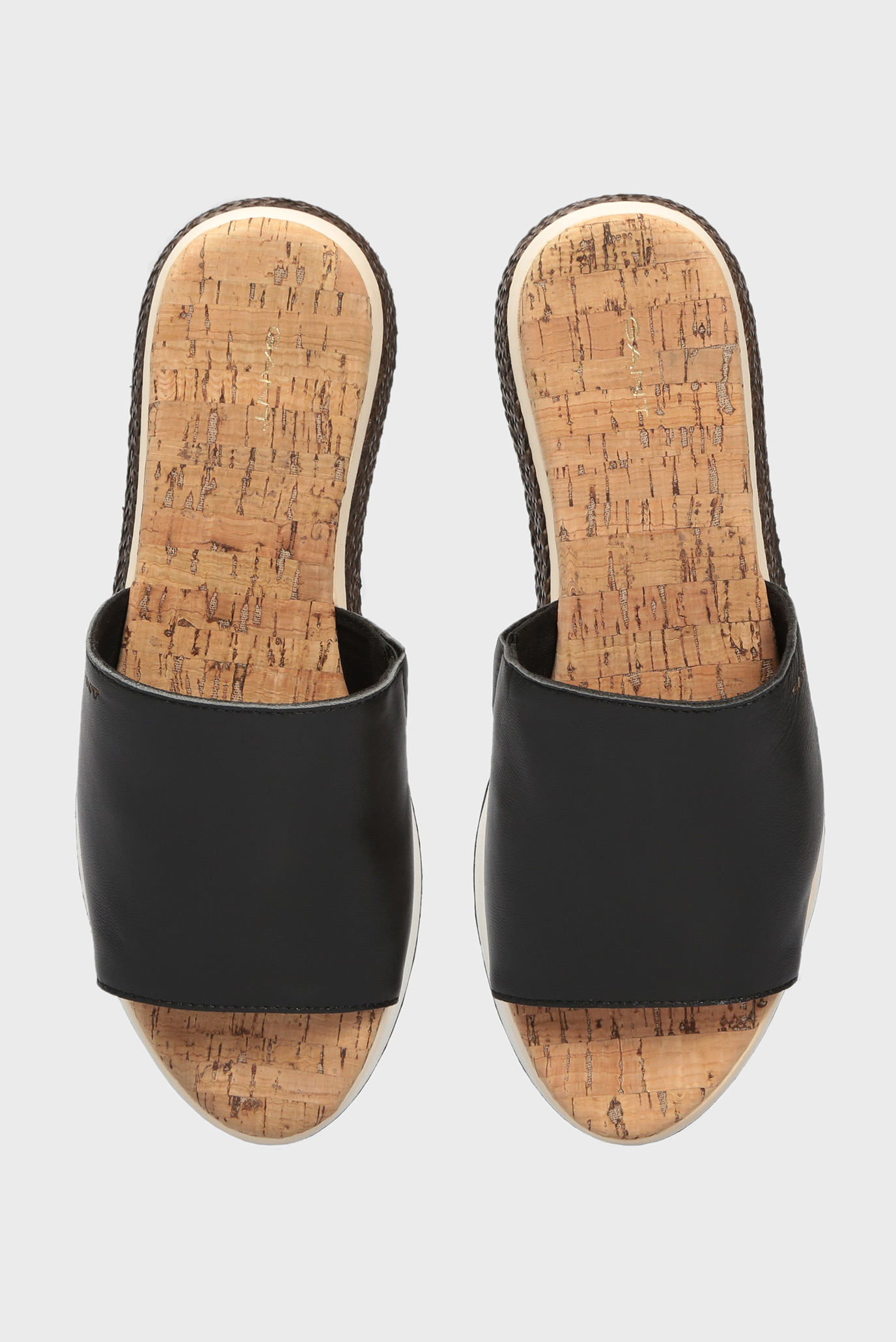 Женские черные кожаные слайдеры SANT ANA 9