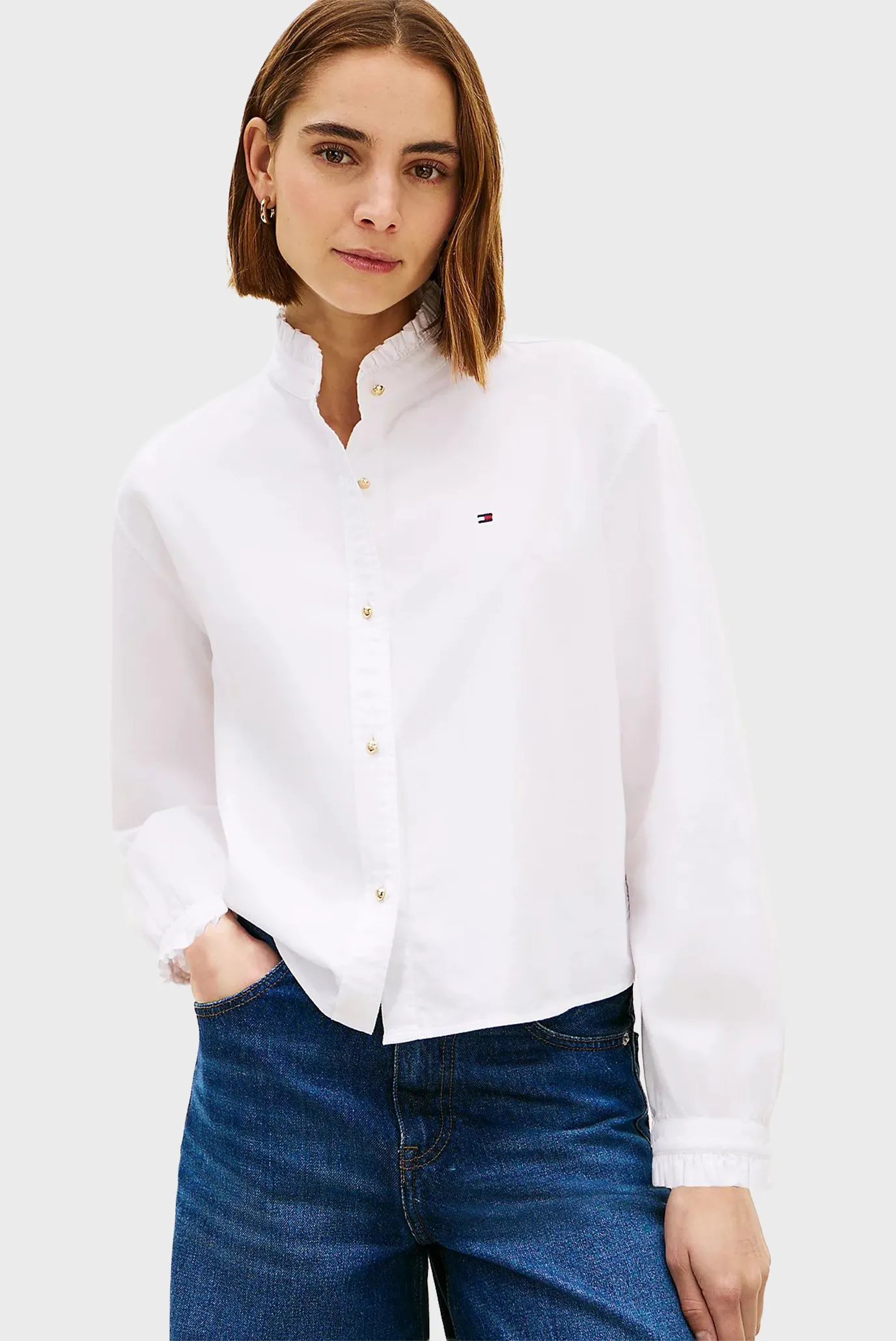 Рубашка OXFORD CROP RUFFLE LS SHIRT 1
