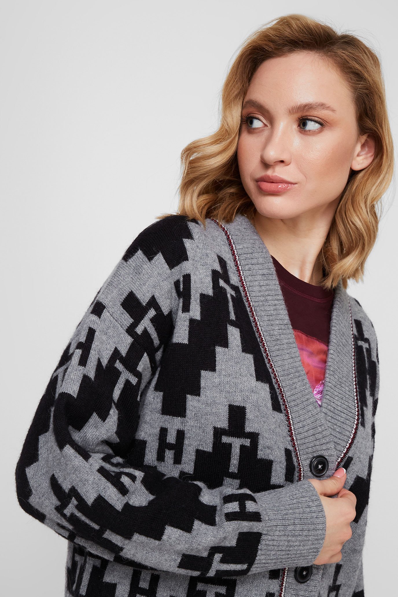 Женский серый кардиган ICON FAIR ISLE CARDITommy Hilfiger Женский серый кардиган ICON FAIR ISLE CARDI 5