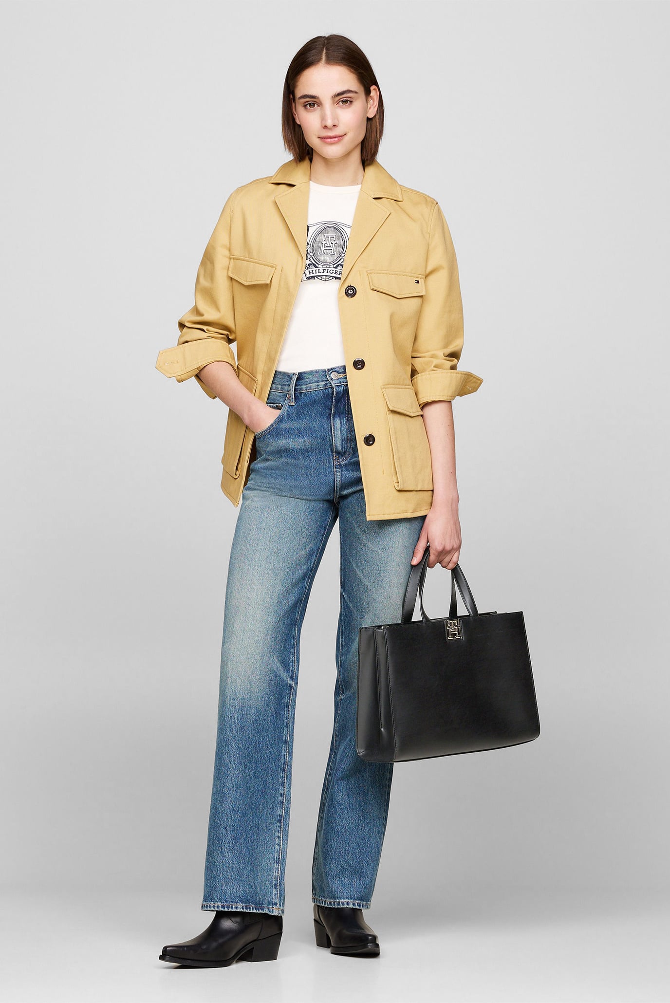 Женская черная сумка TH RESET SATCHEL 2