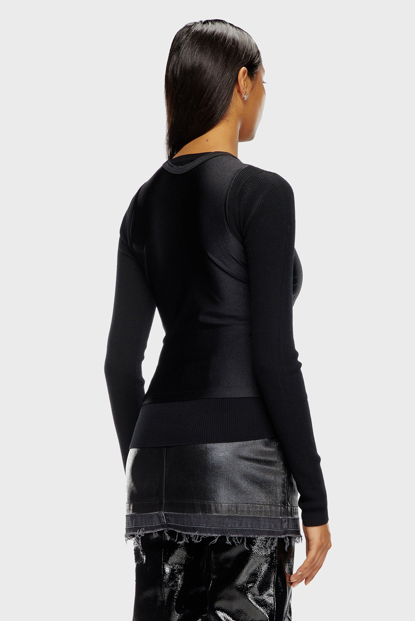 Женский черный шерстяной джемпер ROSEL MAGLIA 3