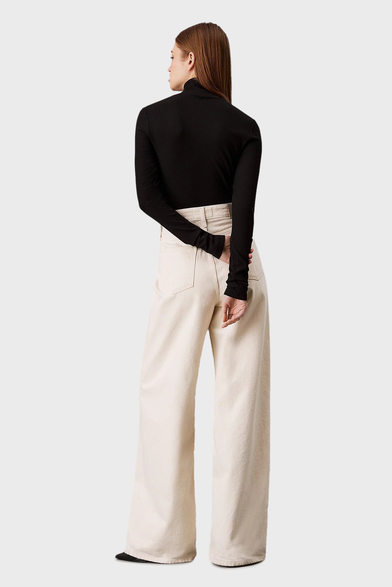 Женский черный гольф MODAL RIB MOCK-NECK TOP 3