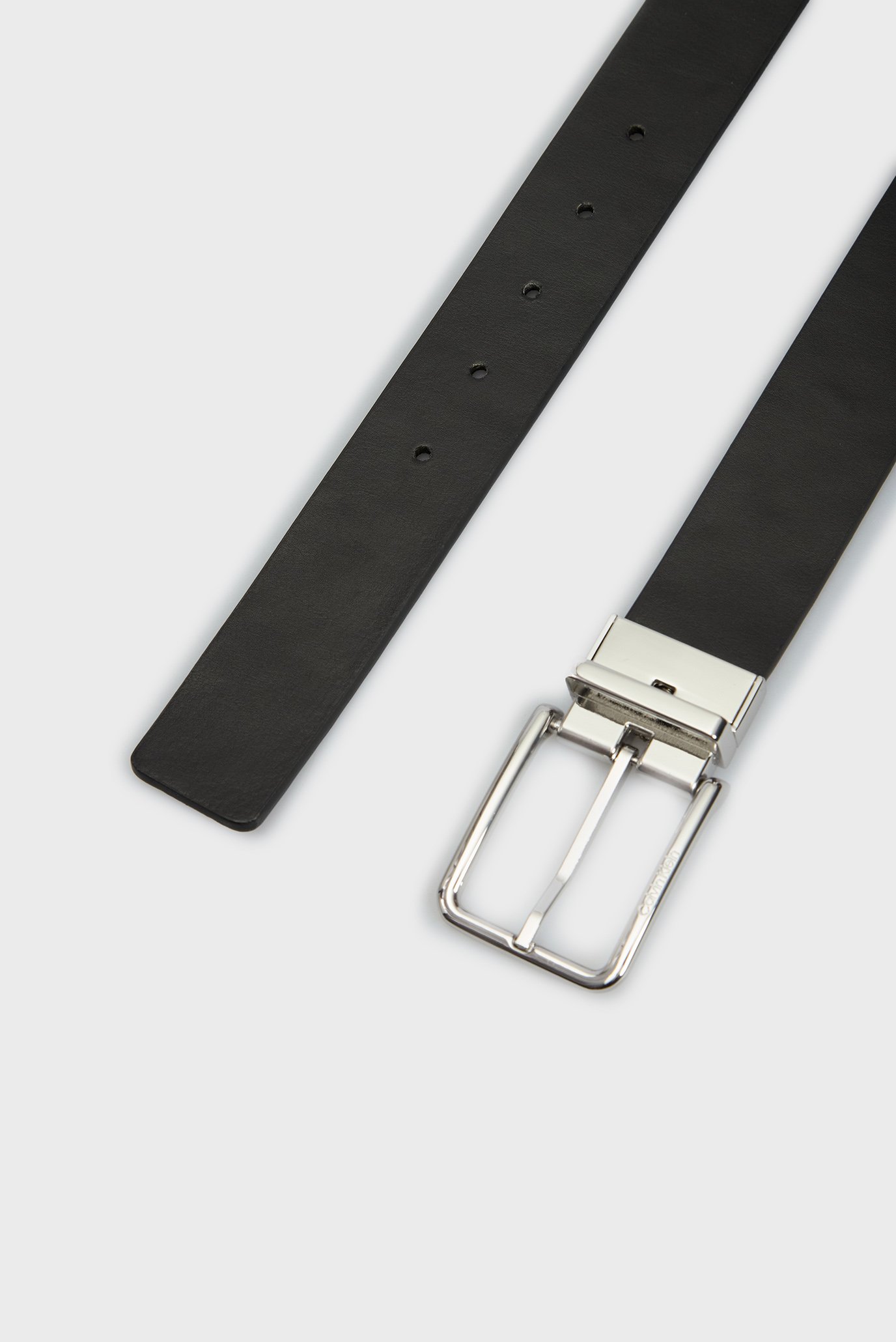 Мужской черный кожаный двусторонний ремень 4