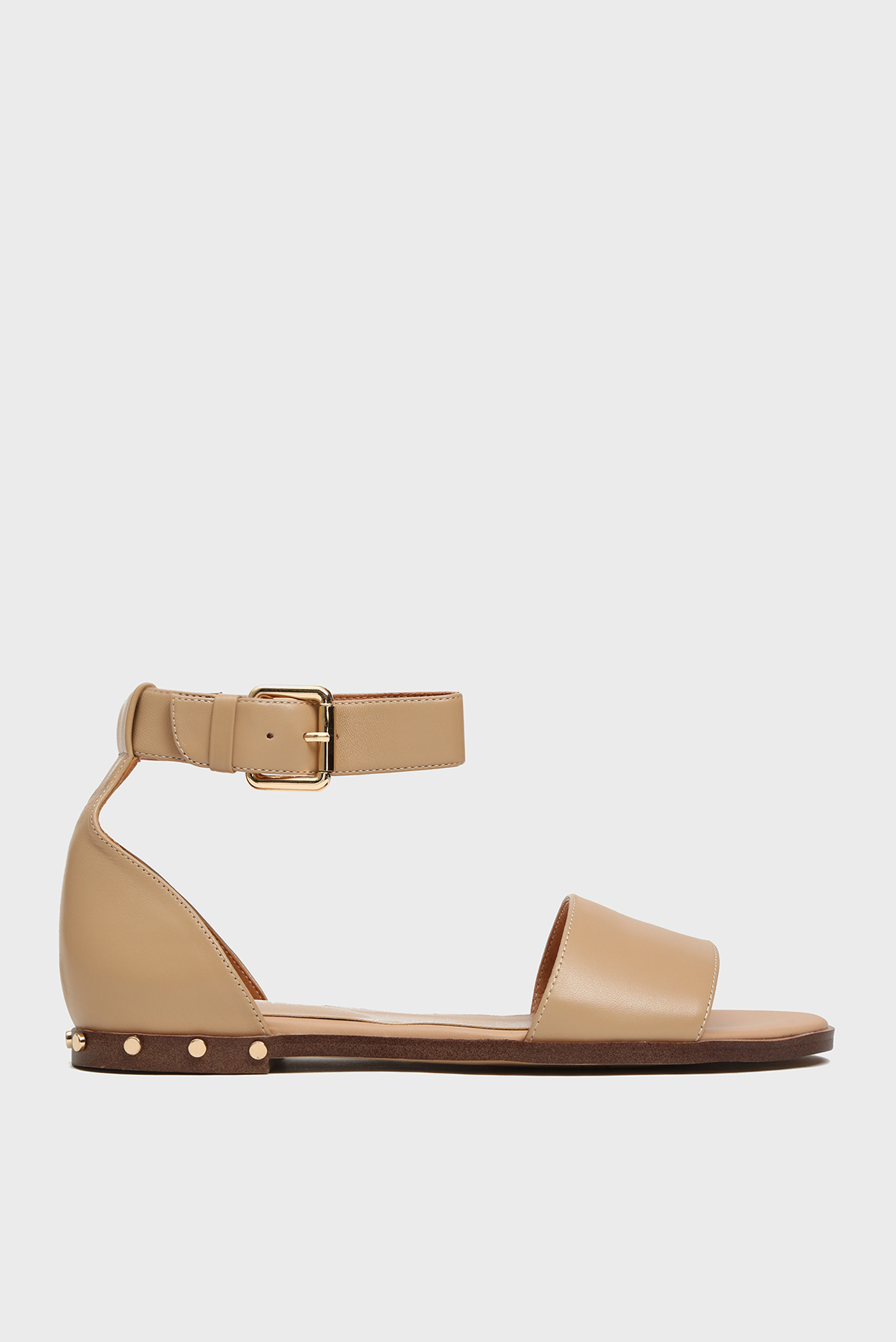 Женские бежевые кожаные сандалии 6