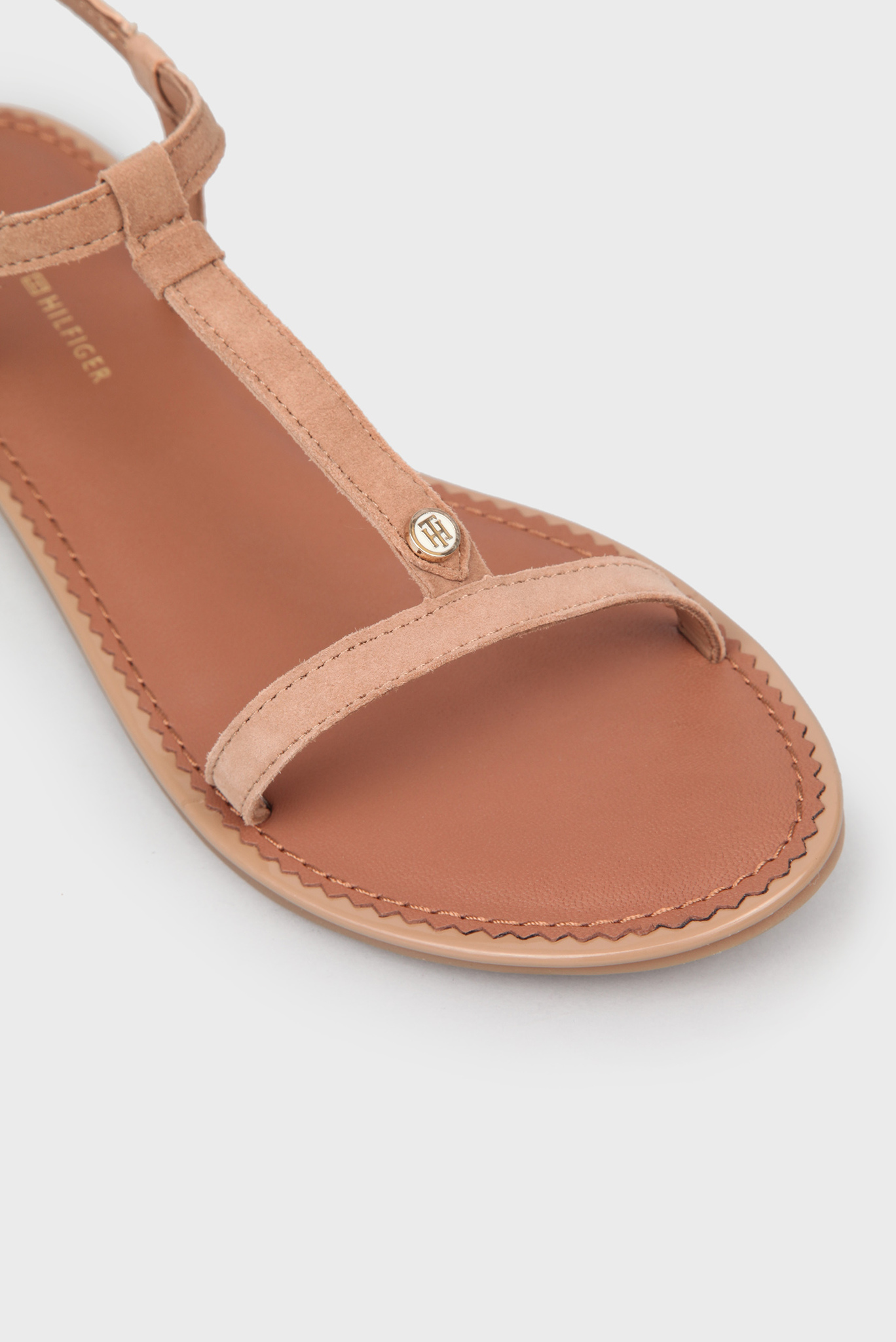 Женские бежевые замшевые сандалии 5