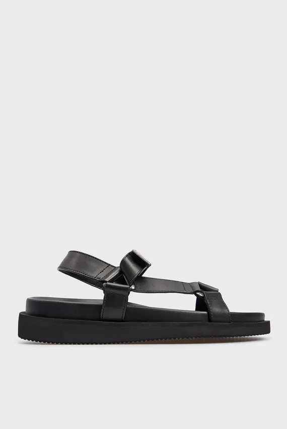 Мужские черные кожаные сандалии PRPY