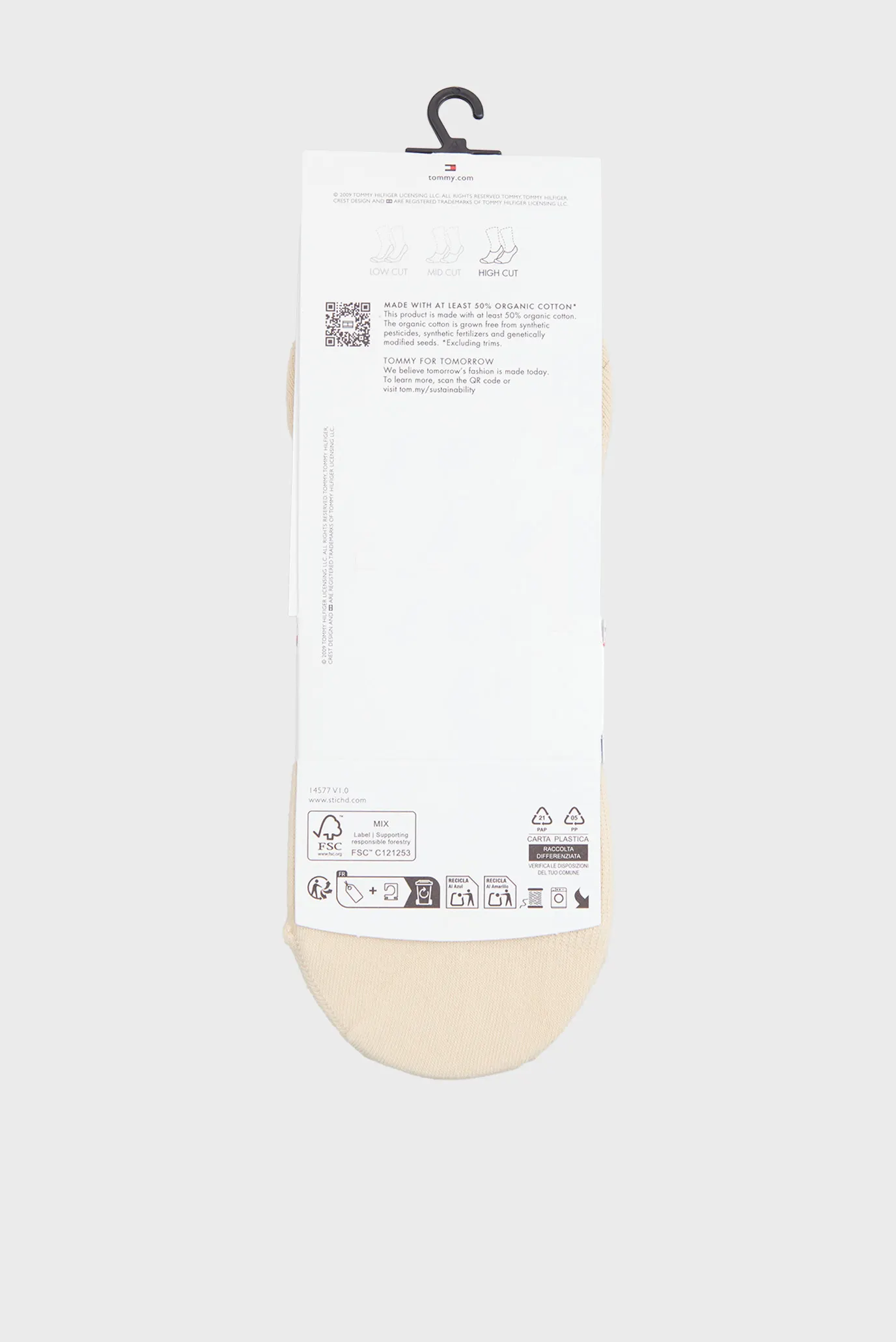 Следы TH WOMEN FOOTIE HC 2P RIB STRIPE 3