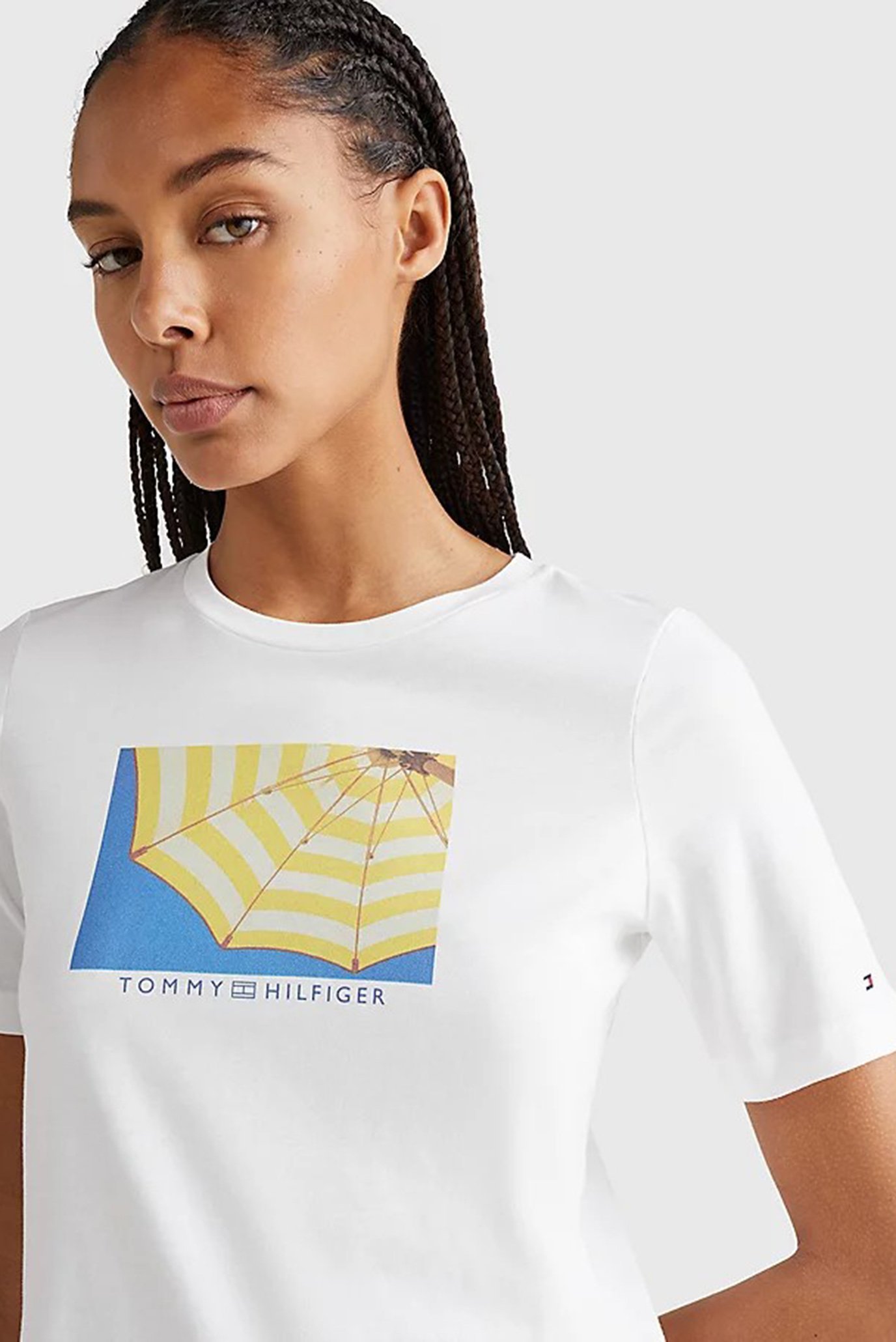 Женская белая футболка REGULAR PHOTOPRINT C-NK TEE 6