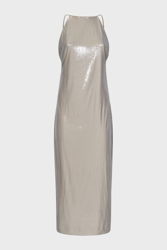 Платье SEQUIN HALTERNECK MAXI DRESS
