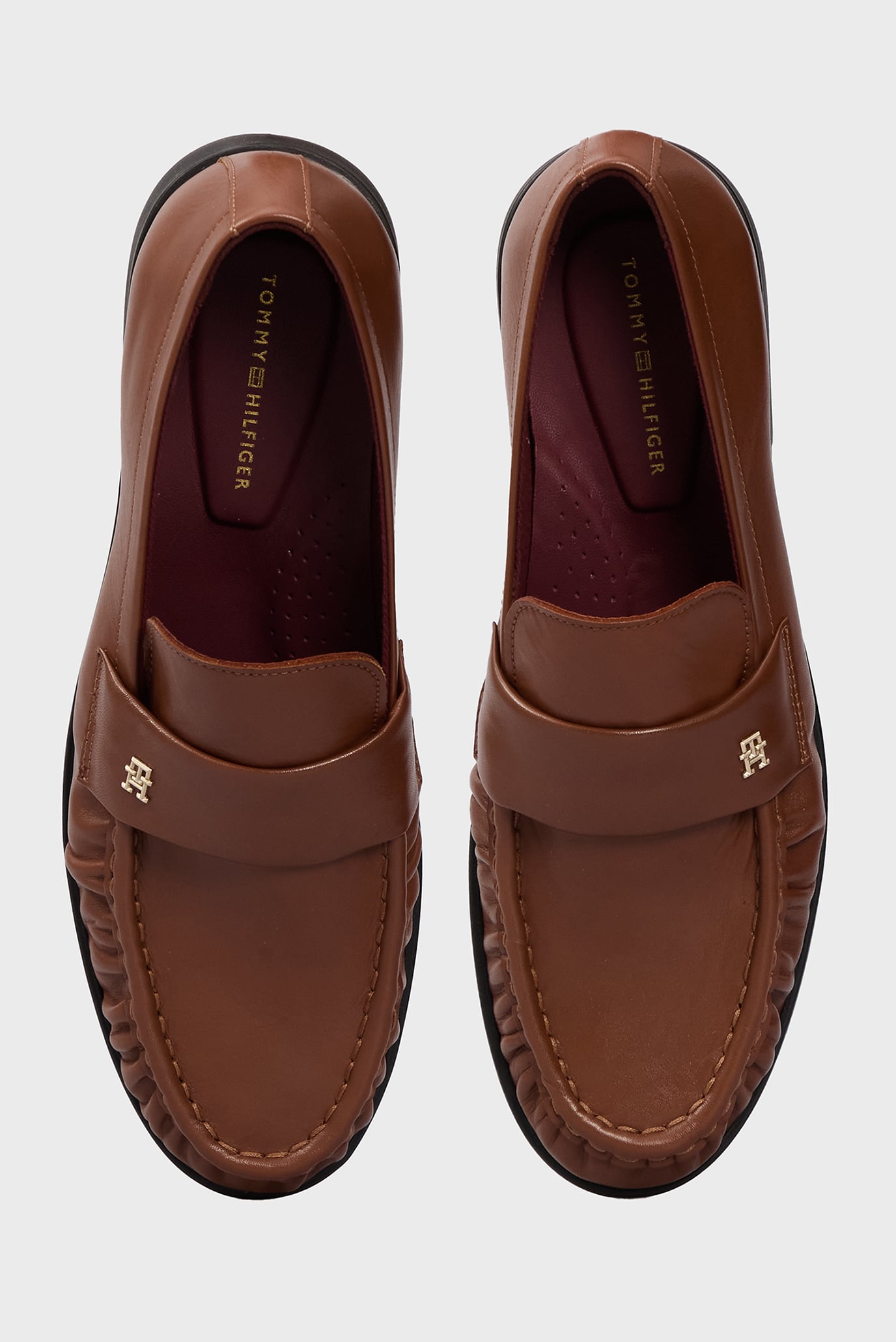 Женские коричневые кожаные лоферы LOAFER SOFT NAPPA PLEATED TOE 4