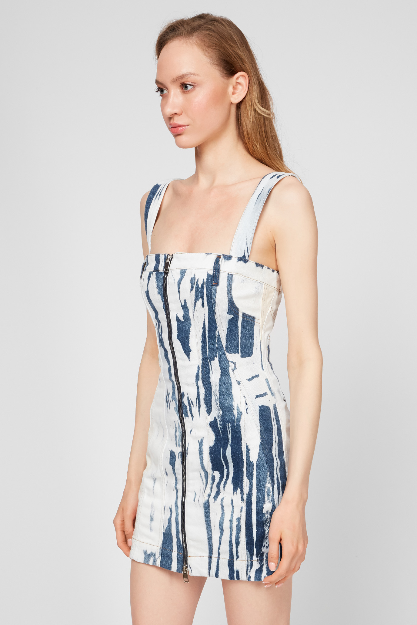 Женский голубой джинсовый сарафан 8