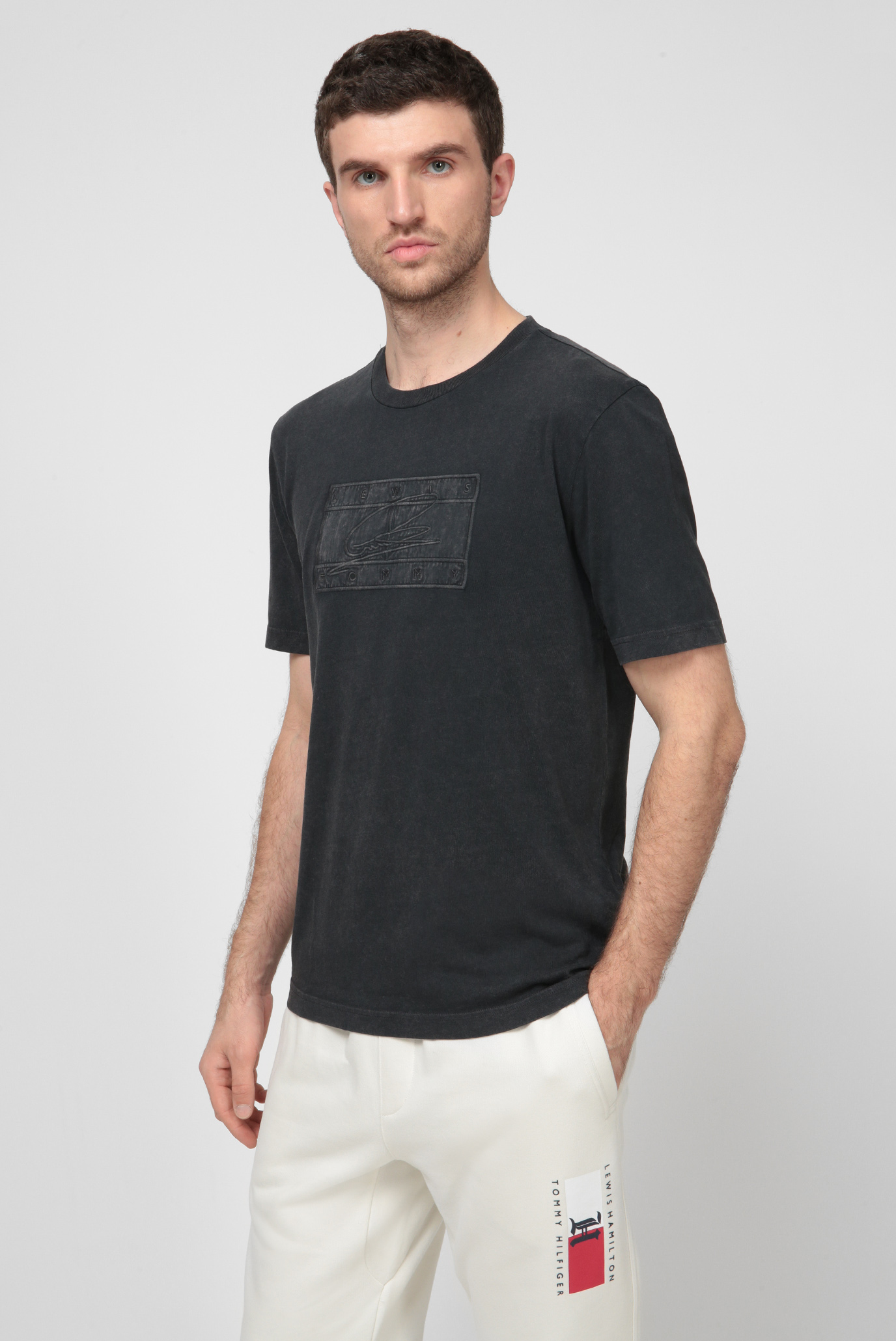 Мужская черная футболка Lewis Hamilton GMD LOGO TEE 8