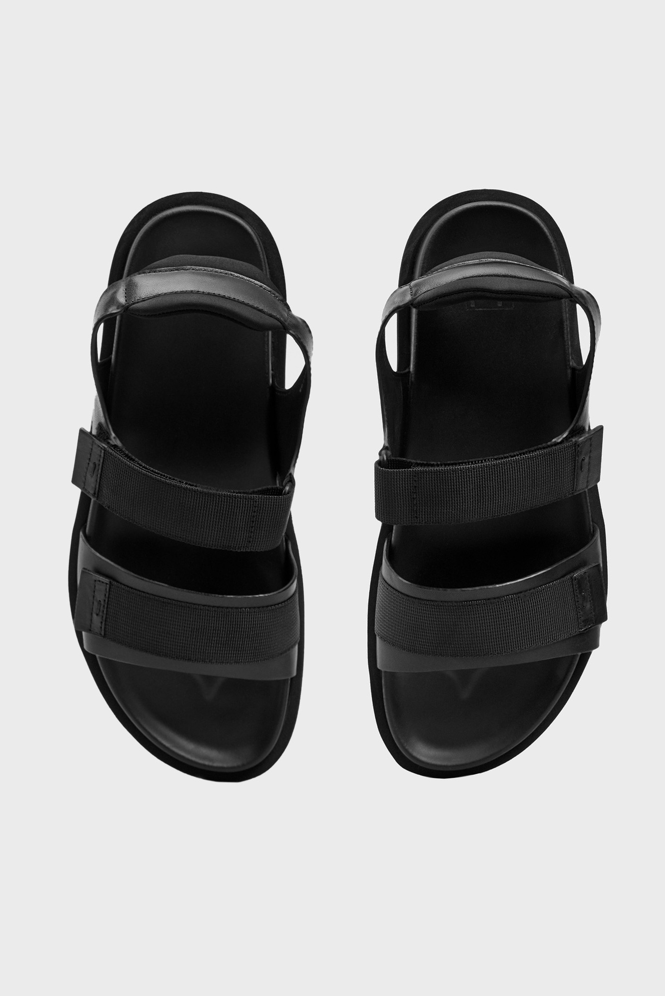 Мужские черные кожаные сандалии 4