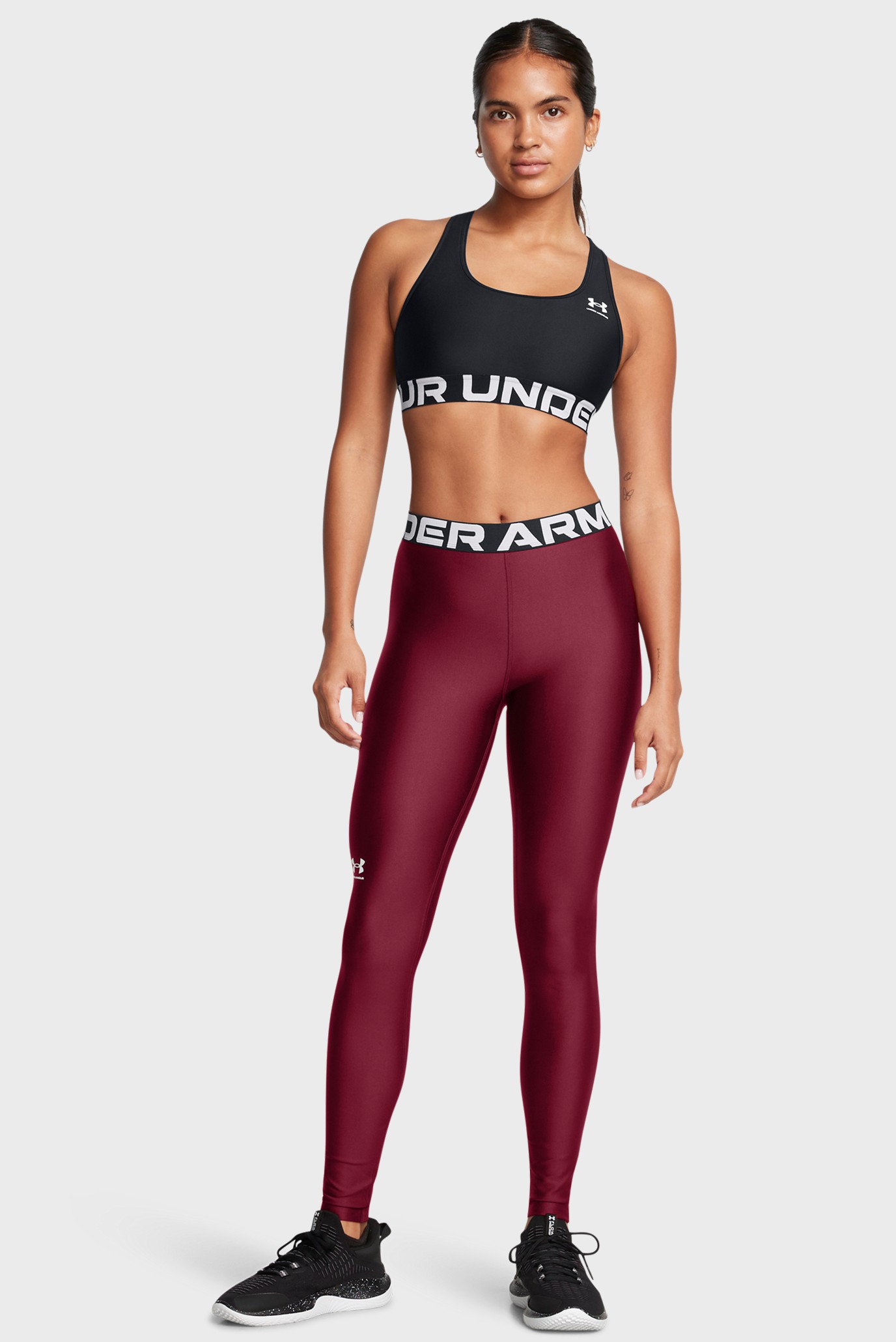 Женские бордовые тайтсы UA HG Authentics Legging 2