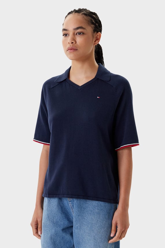 Поло CO JERSEY STCH POLO V-NK S S SWT Tommy Hilfiger Поло CO JERSEY STCH POLO V-NK S S SWT Tommy Hilfiger