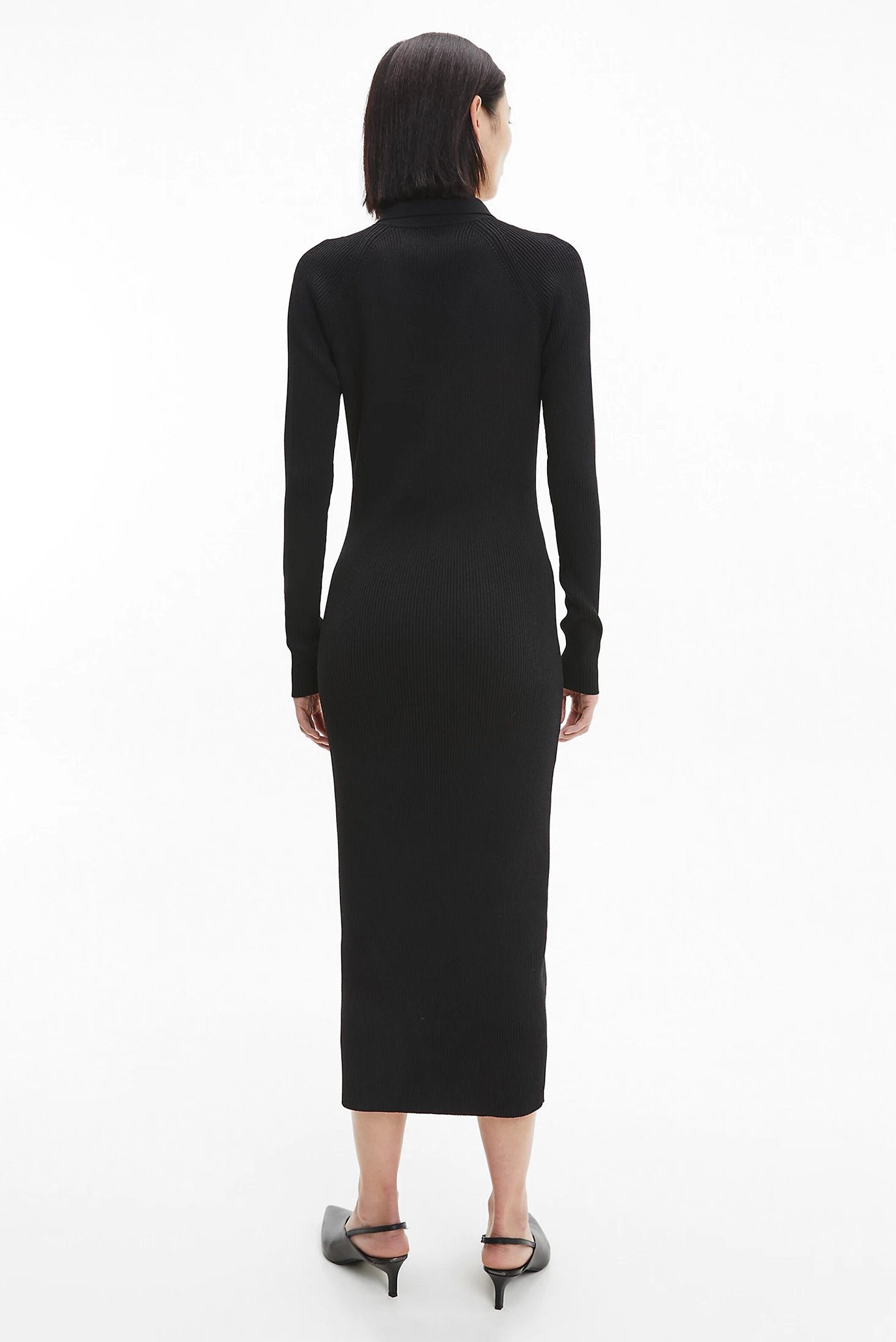 Женское черное платье ICONIC RIB SHIRT 7