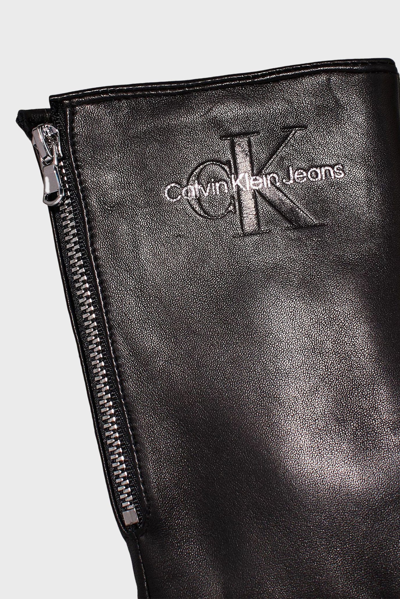 Женские черные кожаные перчатки SCULPTED LEATHER 2