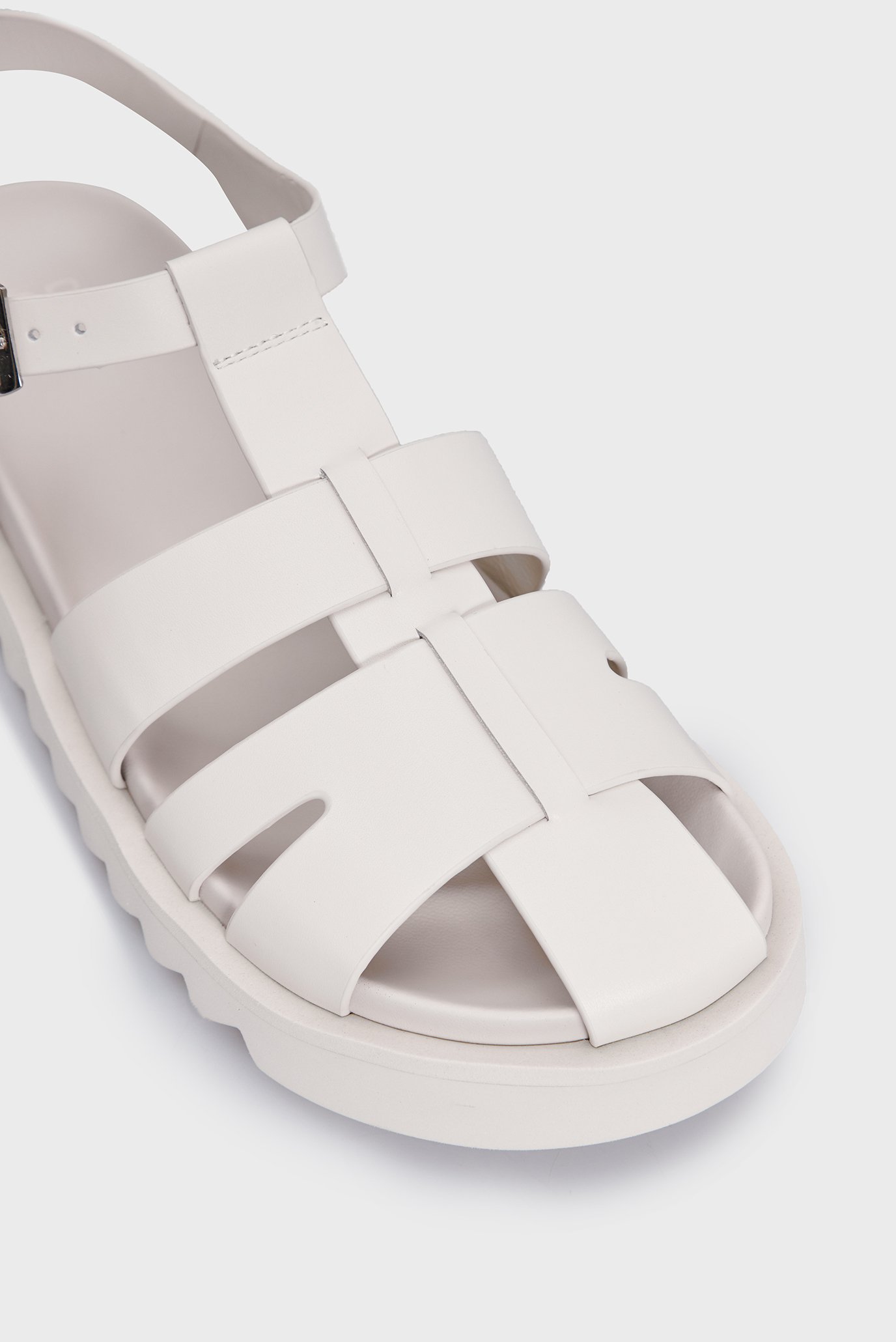 Женские белые кожаные сандалии Rain 2