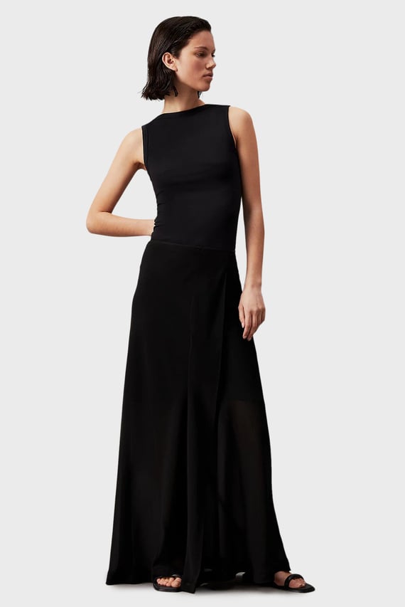 Женская черная юбка GEORGETTE ANKLE