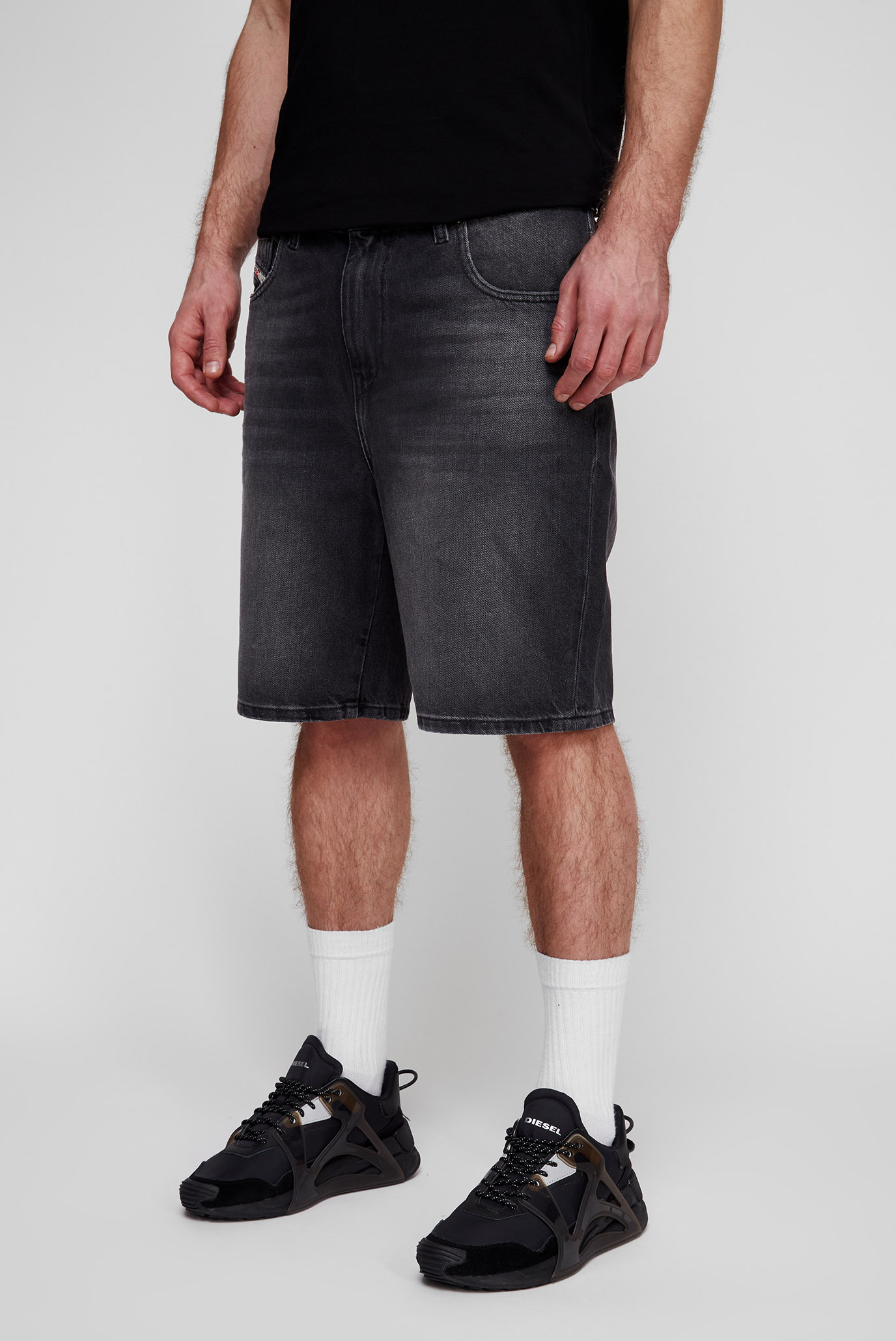 Мужские серые джинсовые шорты D-STRUKT-SHORT 7